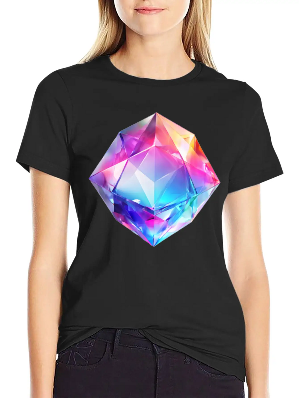 Olographic Diamond Unisex Short Sleeve Soft Cotton T-Shirt – Casual Everyday Wear