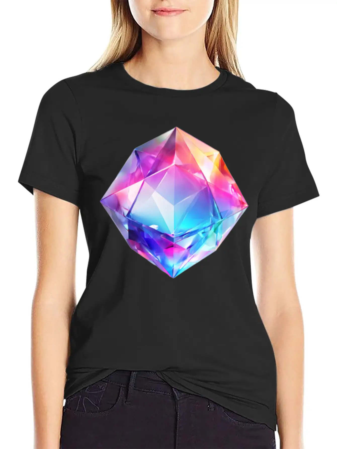 Olographic Diamond Unisex Short Sleeve Soft Cotton T-Shirt – Casual Everyday Wear