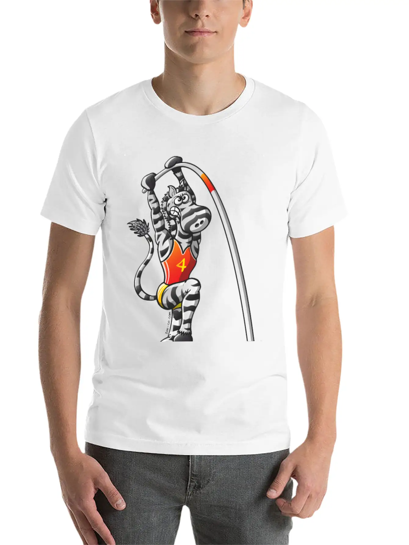 Olympic Pole Vault Zebra Essential Cotton Tee For Daily Outfits – Unisex Style