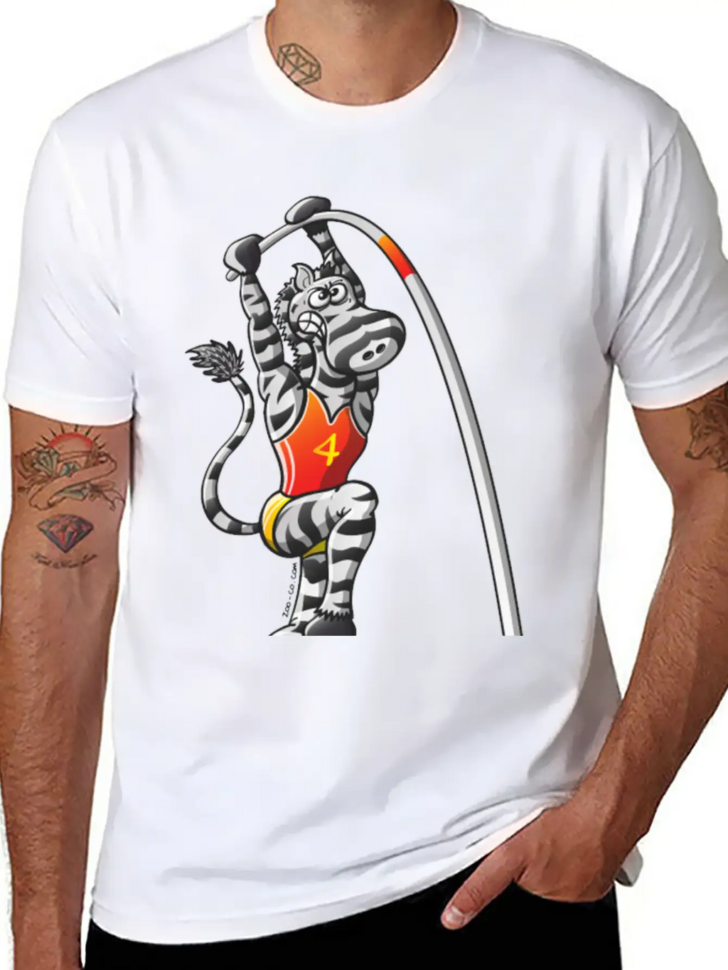 Olympic Pole Vault Zebra Essential Cotton Tee For Daily Outfits – Unisex Style