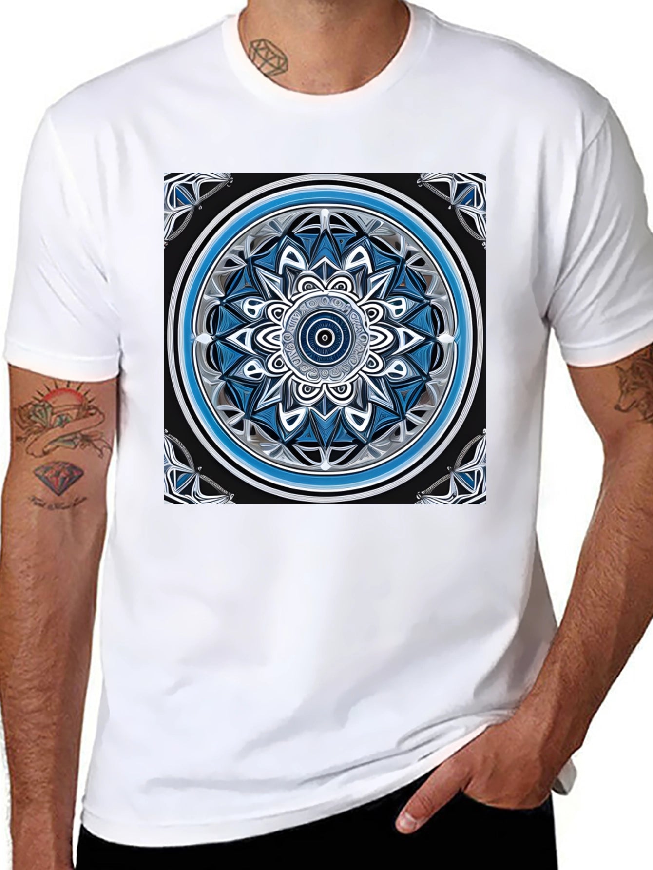 Mandala Art Graphic Black T-Shirt