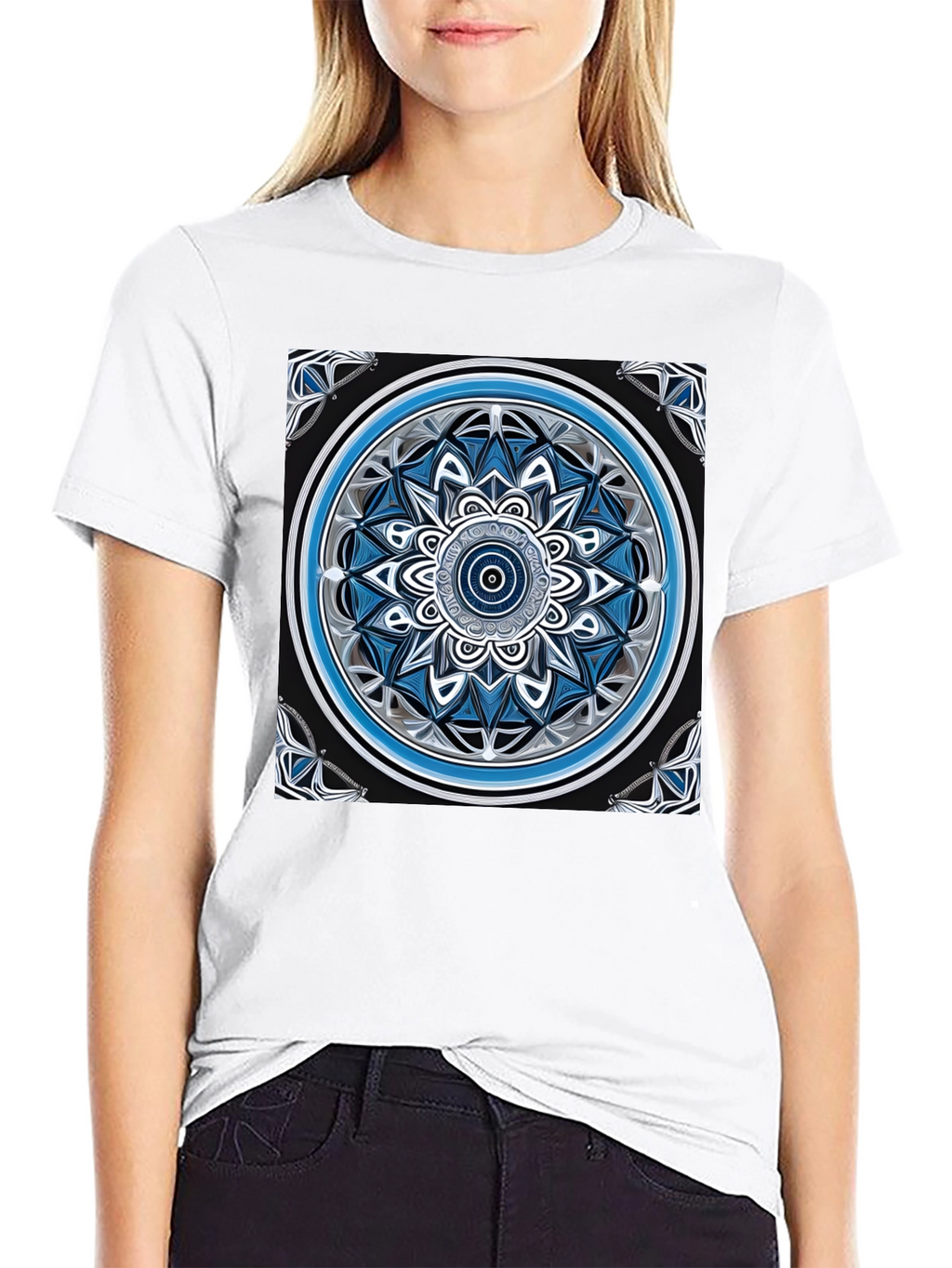 Mandala Art Graphic Black T-Shirt