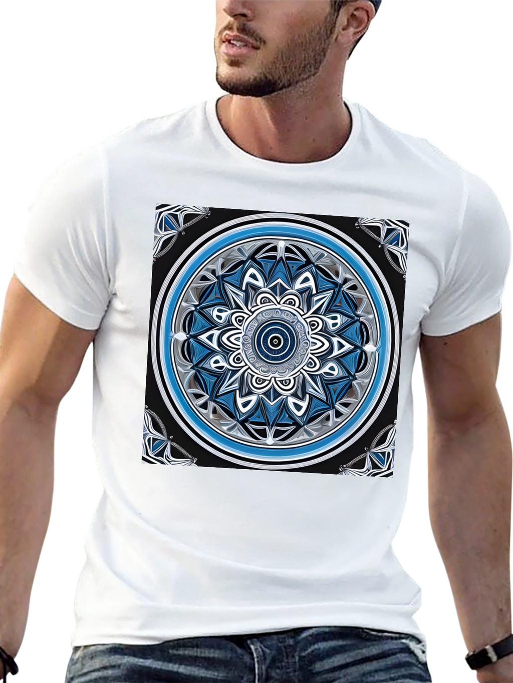Mandala Art Graphic Black T-Shirt
