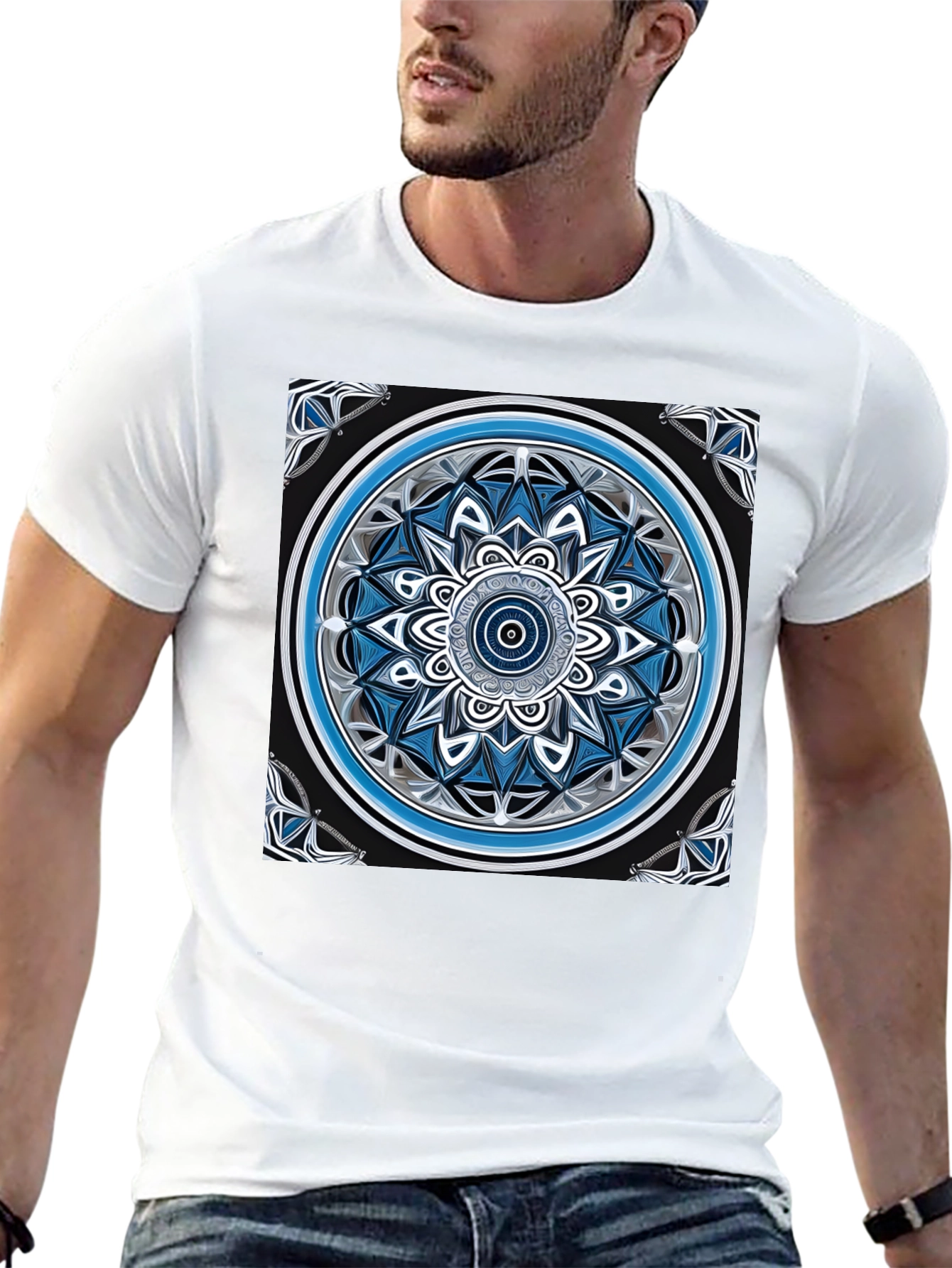 Mandala Art Graphic Black T-Shirt