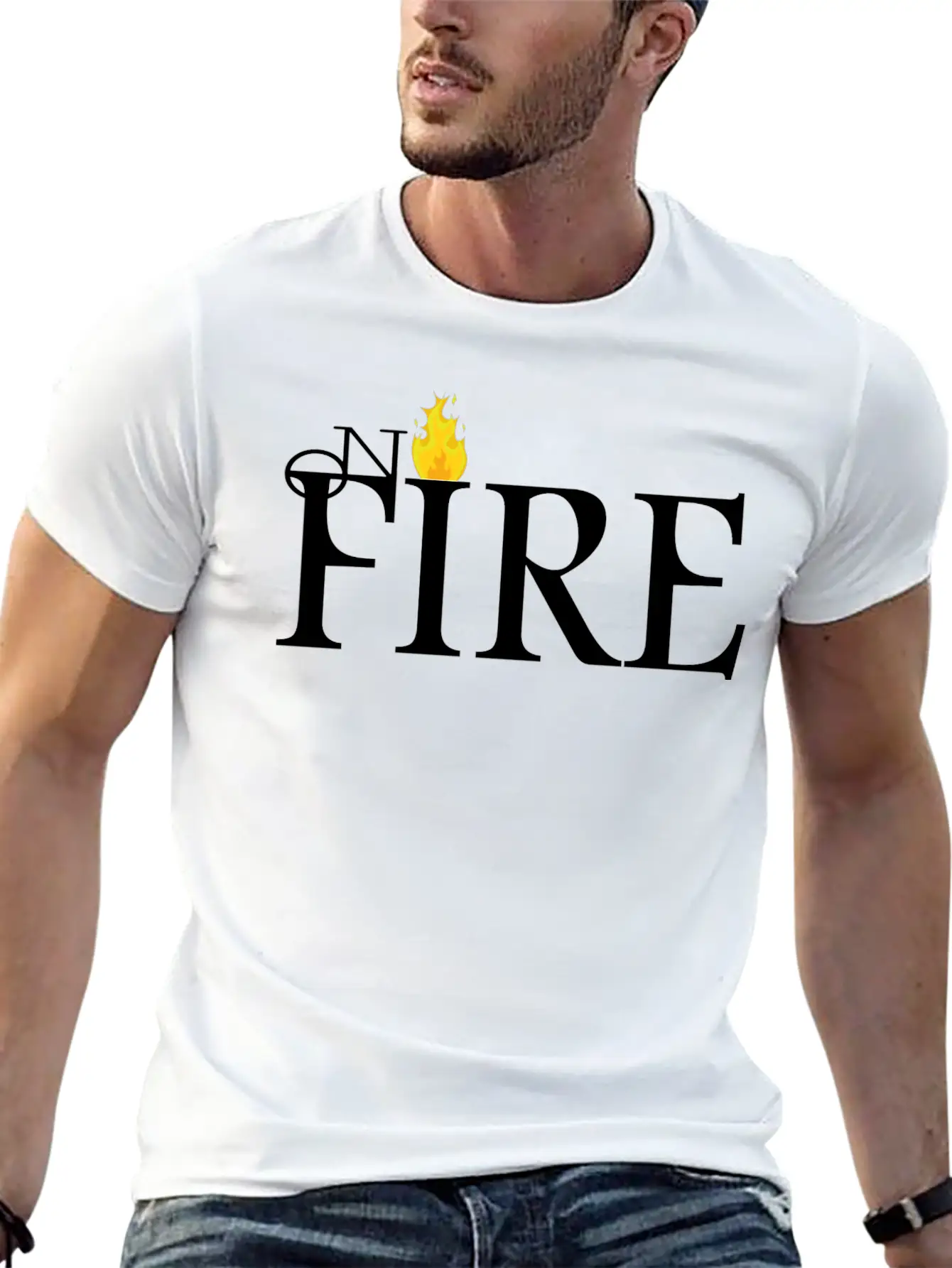 ON FIRE Unisex Casual T-Shirt – Clean Design For Daily Comfort