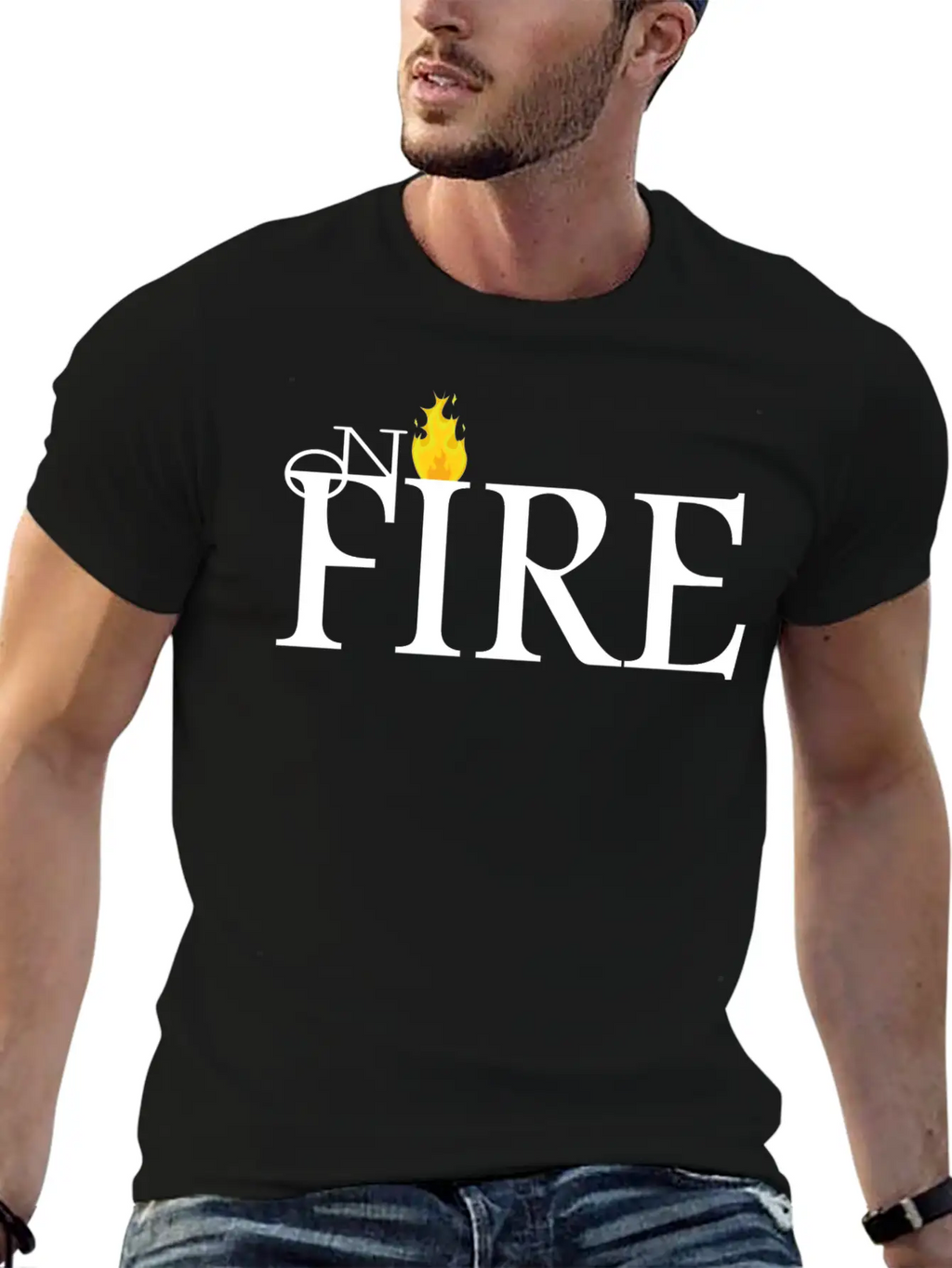 ON FIRE Unisex Casual T-Shirt – Clean Design For Daily Comfort