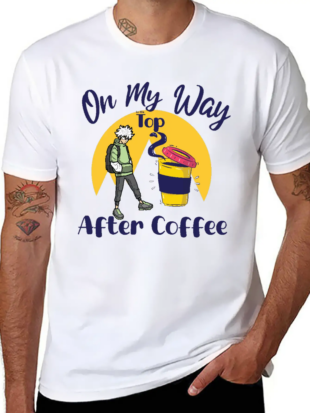 On My Way To The Top Anime Coffee Vibes Tee Essential Cotton Tee For Daily Outfits – Unisex Style