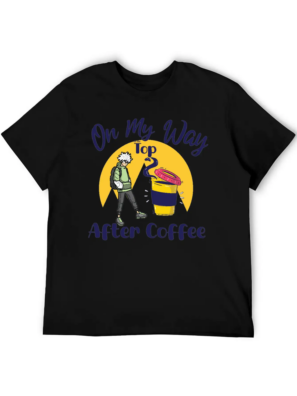 On My Way To The Top Anime Coffee Vibes Tee Essential Cotton Tee For Daily Outfits – Unisex Style