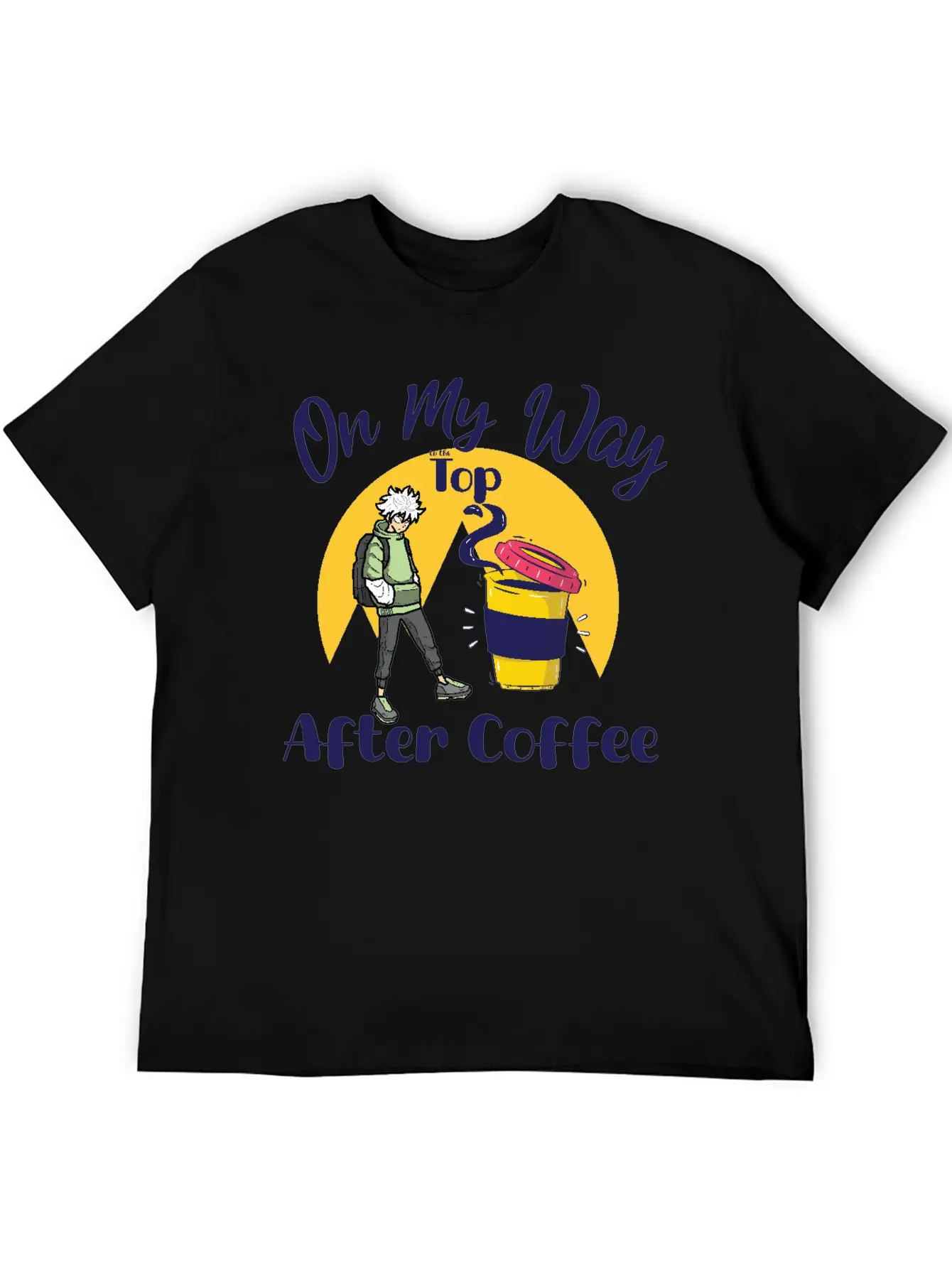On My Way To The Top Anime Coffee Vibes Tee Essential Cotton Tee For Daily Outfits – Unisex Style