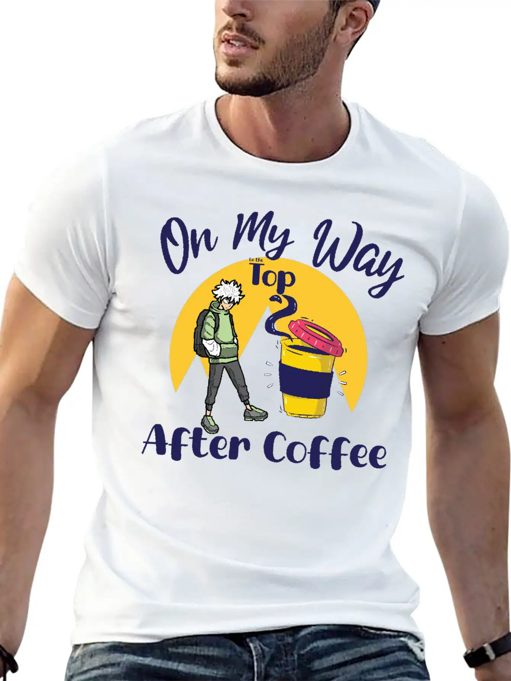 On My Way To The Top Anime Coffee Vibes Tee Essential Cotton Tee For Daily Outfits – Unisex Style