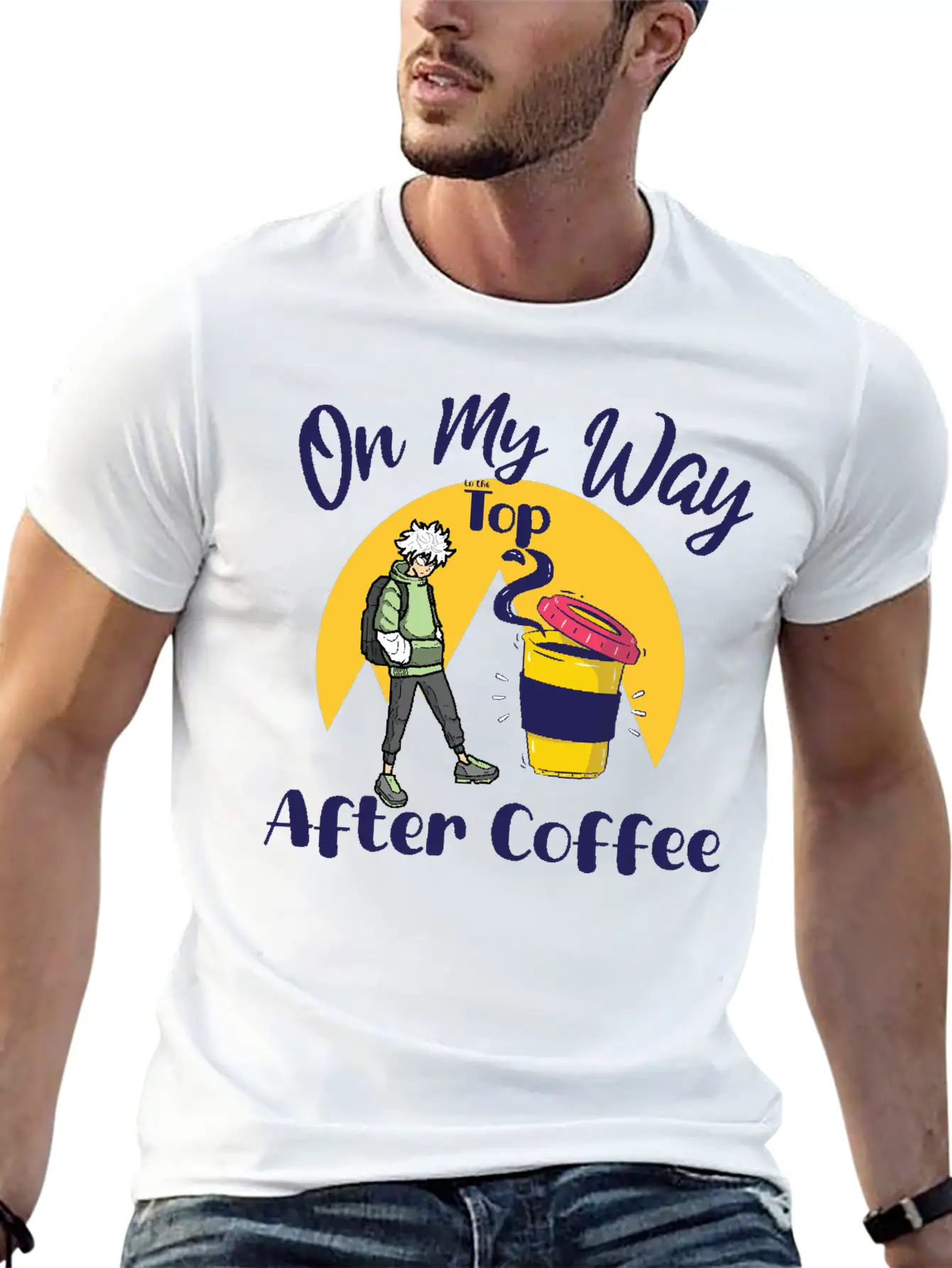 On My Way To The Top Anime Coffee Vibes Tee Essential Cotton Tee For Daily Outfits – Unisex Style