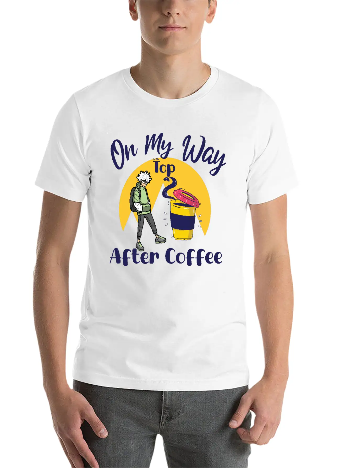 On My Way To The Top Anime Coffee Vibes Tee Essential Cotton Tee For Daily Outfits – Unisex Style