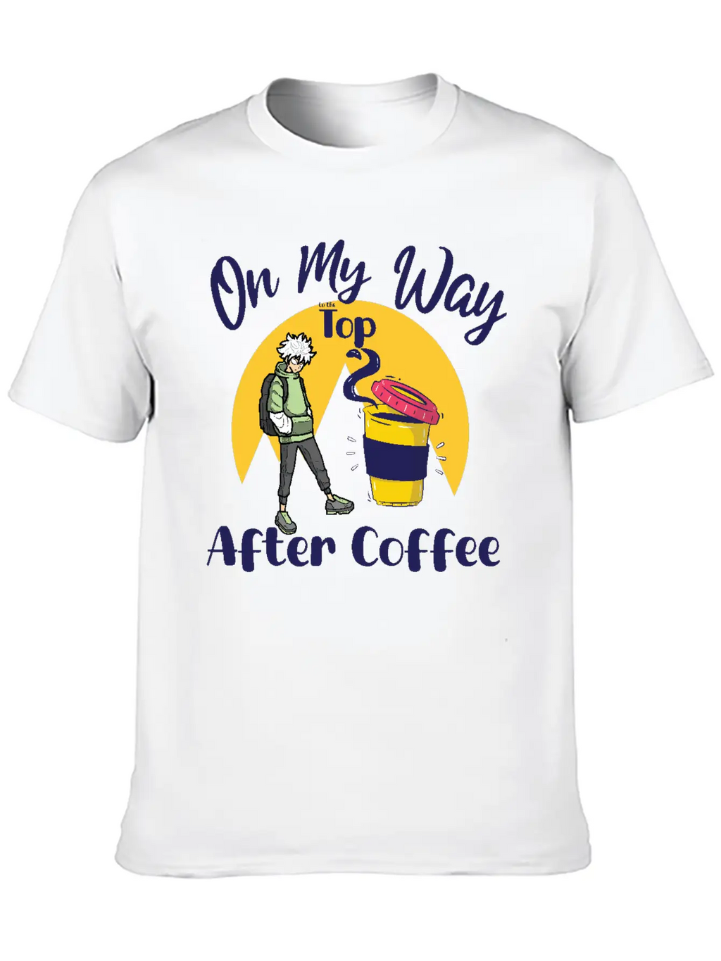 On My Way To The Top Anime Coffee Vibes Tee Essential Cotton Tee For Daily Outfits – Unisex Style