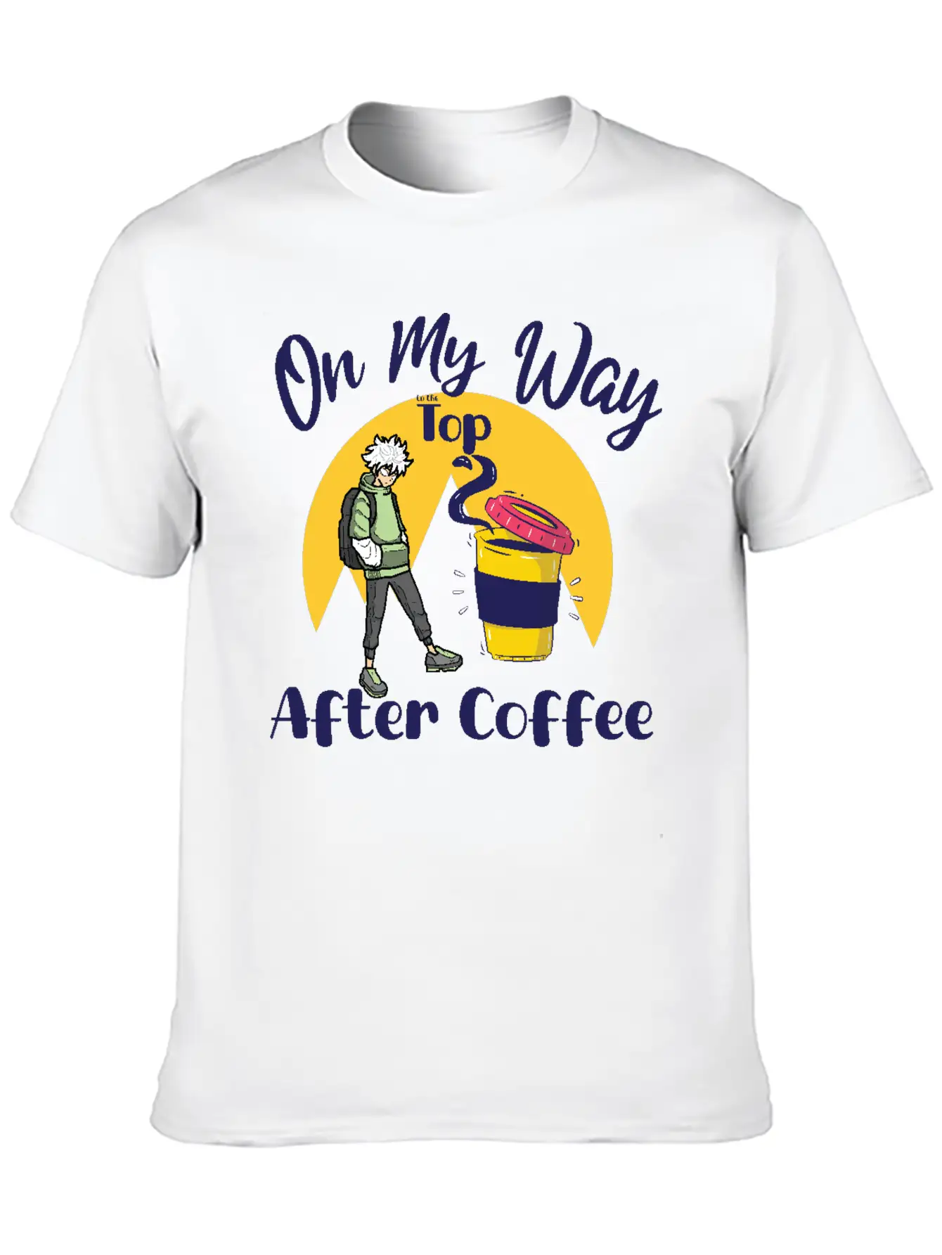 On My Way To The Top Anime Coffee Vibes Tee Essential Cotton Tee For Daily Outfits – Unisex Style