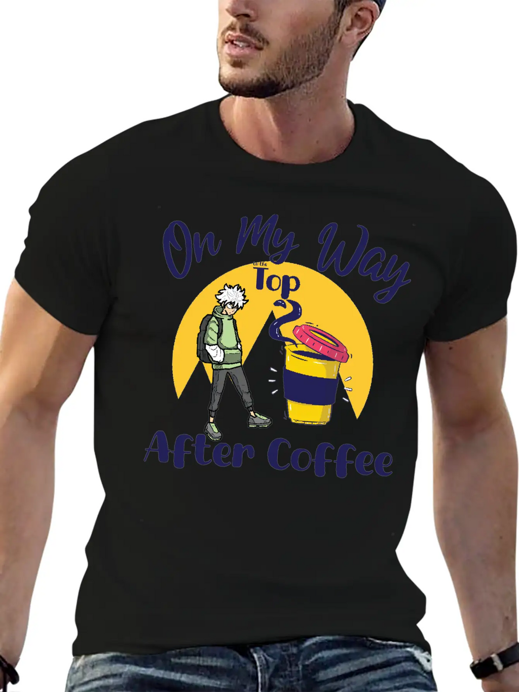 On My Way To The Top Anime Coffee Vibes Tee Essential Cotton Tee For Daily Outfits – Unisex Style