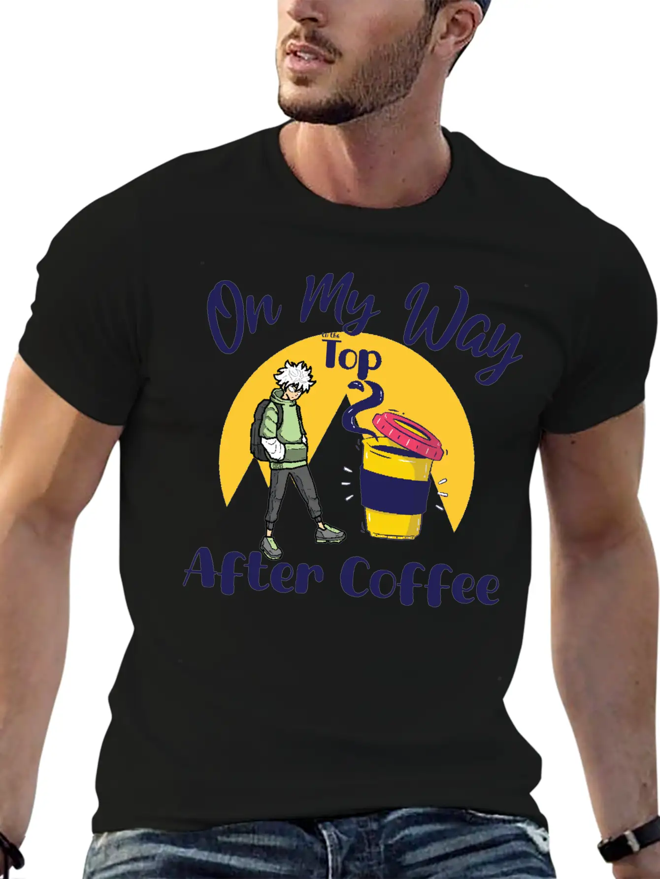 On My Way To The Top Anime Coffee Vibes Tee Essential Cotton Tee For Daily Outfits – Unisex Style