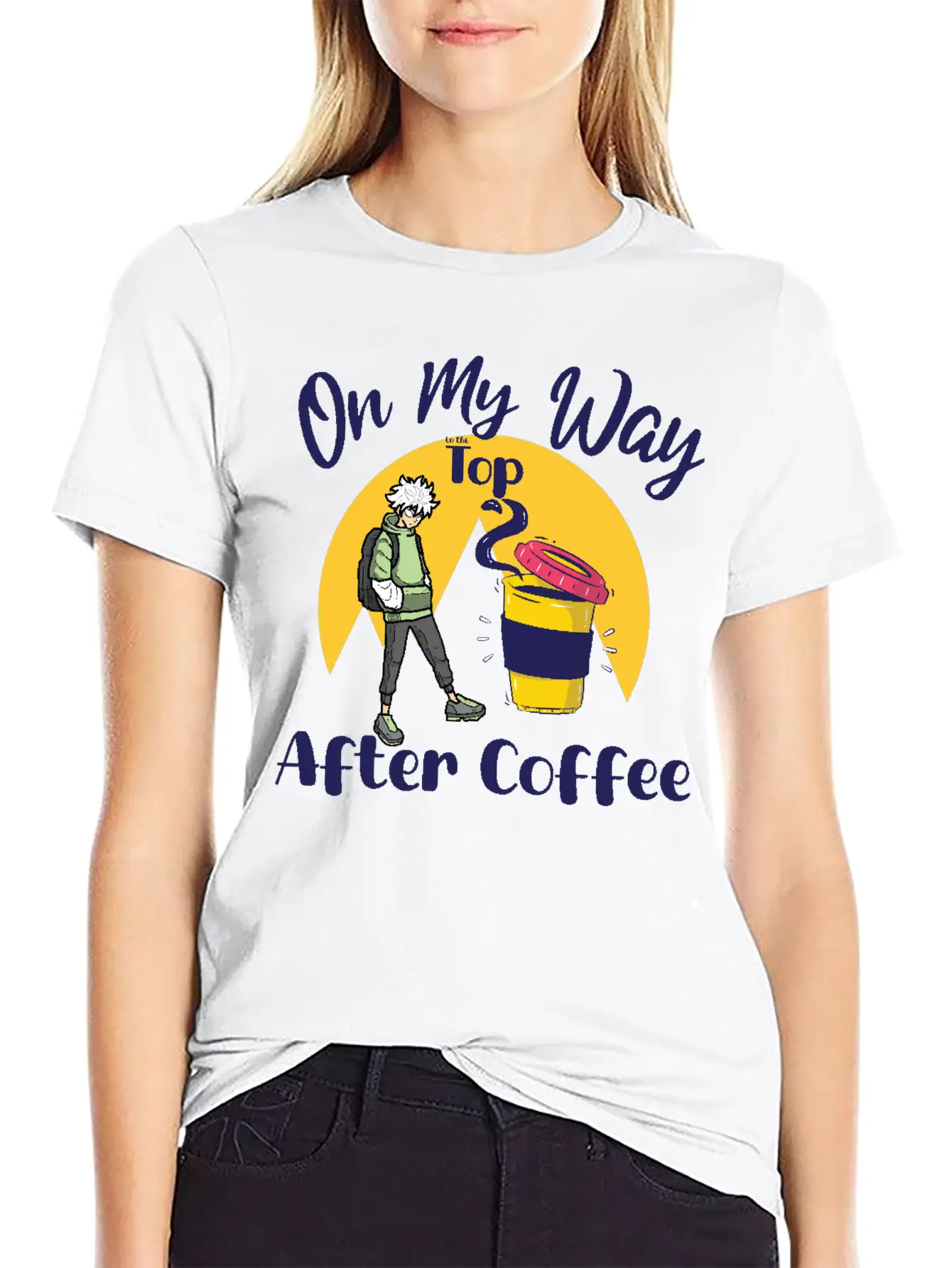 On My Way To The Top Anime Coffee Vibes Tee Essential Cotton Tee For Daily Outfits – Unisex Style