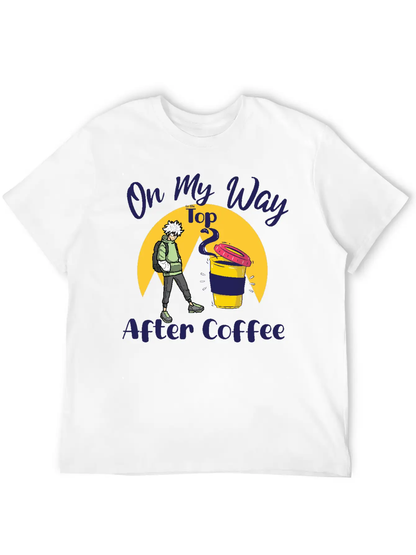 On My Way To The Top Anime Coffee Vibes Tee Essential Cotton Tee For Daily Outfits – Unisex Style
