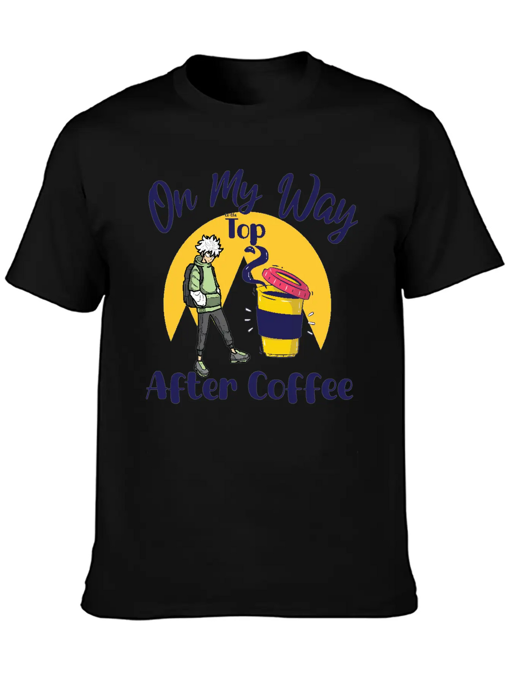 On My Way To The Top Anime Coffee Vibes Tee Essential Cotton Tee For Daily Outfits – Unisex Style