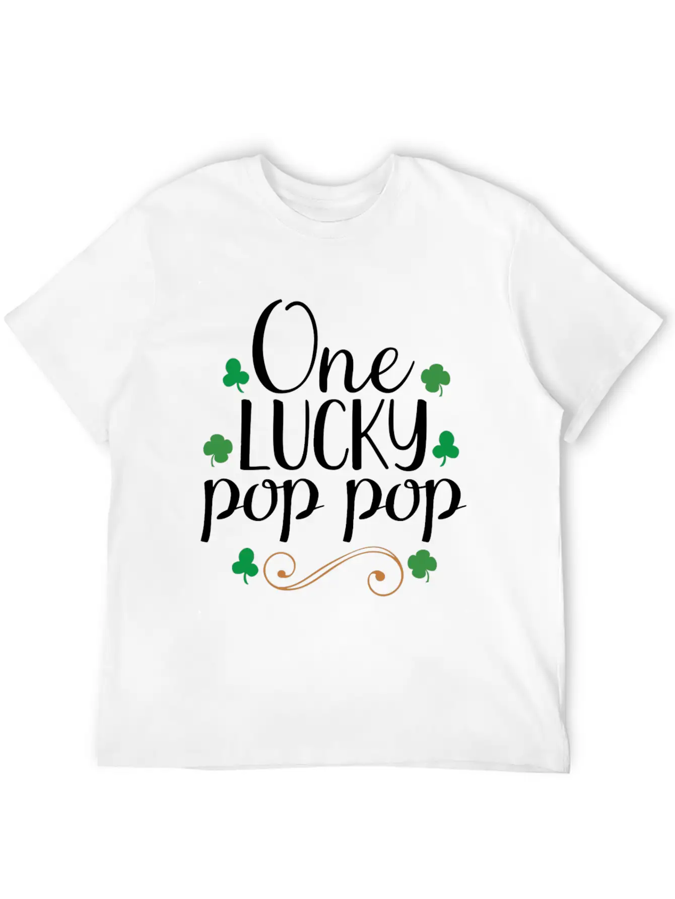 One Lucky Pop Pop Tshirt - Funny Papa St Patrick Stylish Everyday T-Shirt – Unisex Basic Cotton Tee