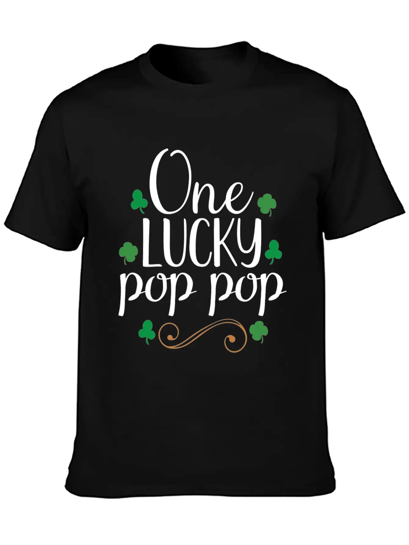 One Lucky Pop Pop Tshirt - Funny Papa St Patrick Stylish Everyday T-Shirt – Unisex Basic Cotton Tee