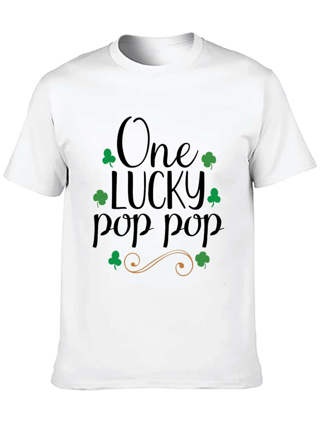 One Lucky Pop Pop Tshirt - Funny Papa St Patrick Stylish Everyday T-Shirt – Unisex Basic Cotton Tee