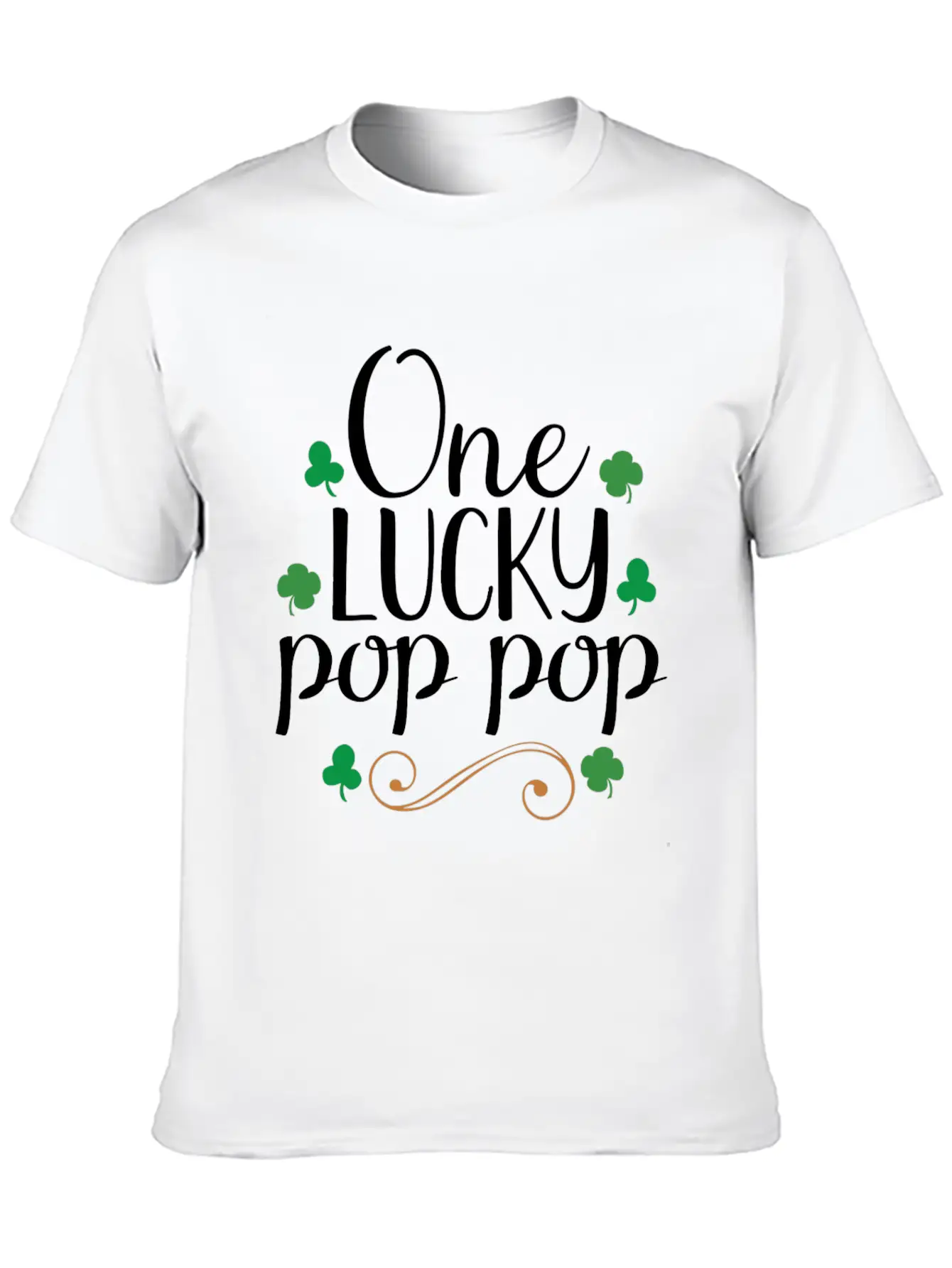 One Lucky Pop Pop Tshirt - Funny Papa St Patrick Stylish Everyday T-Shirt – Unisex Basic Cotton Tee