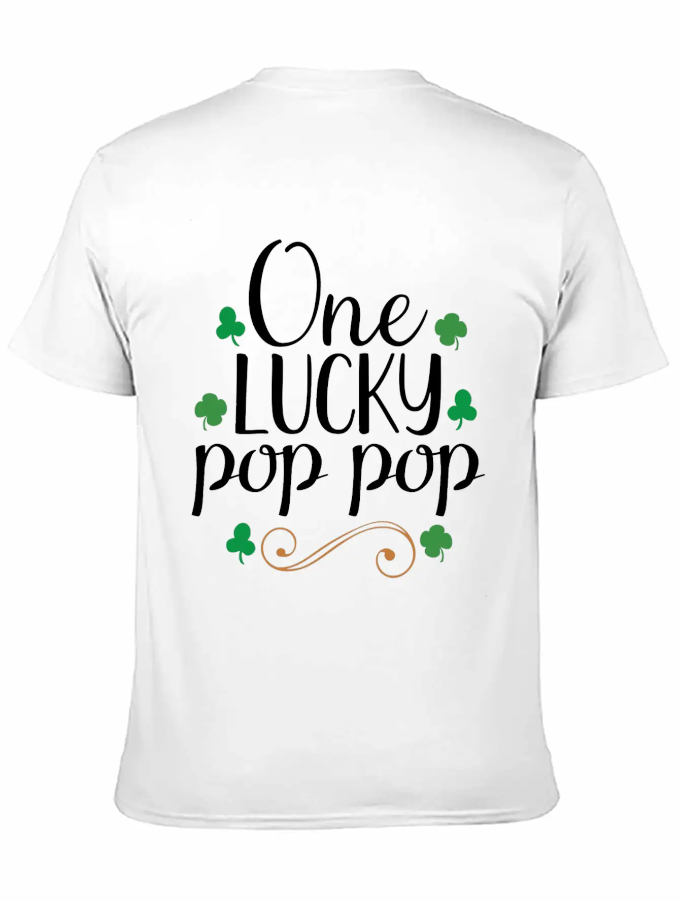 One Lucky Pop Pop Tshirt - Funny Papa St Patrick Stylish Everyday T-Shirt – Unisex Basic Cotton Tee