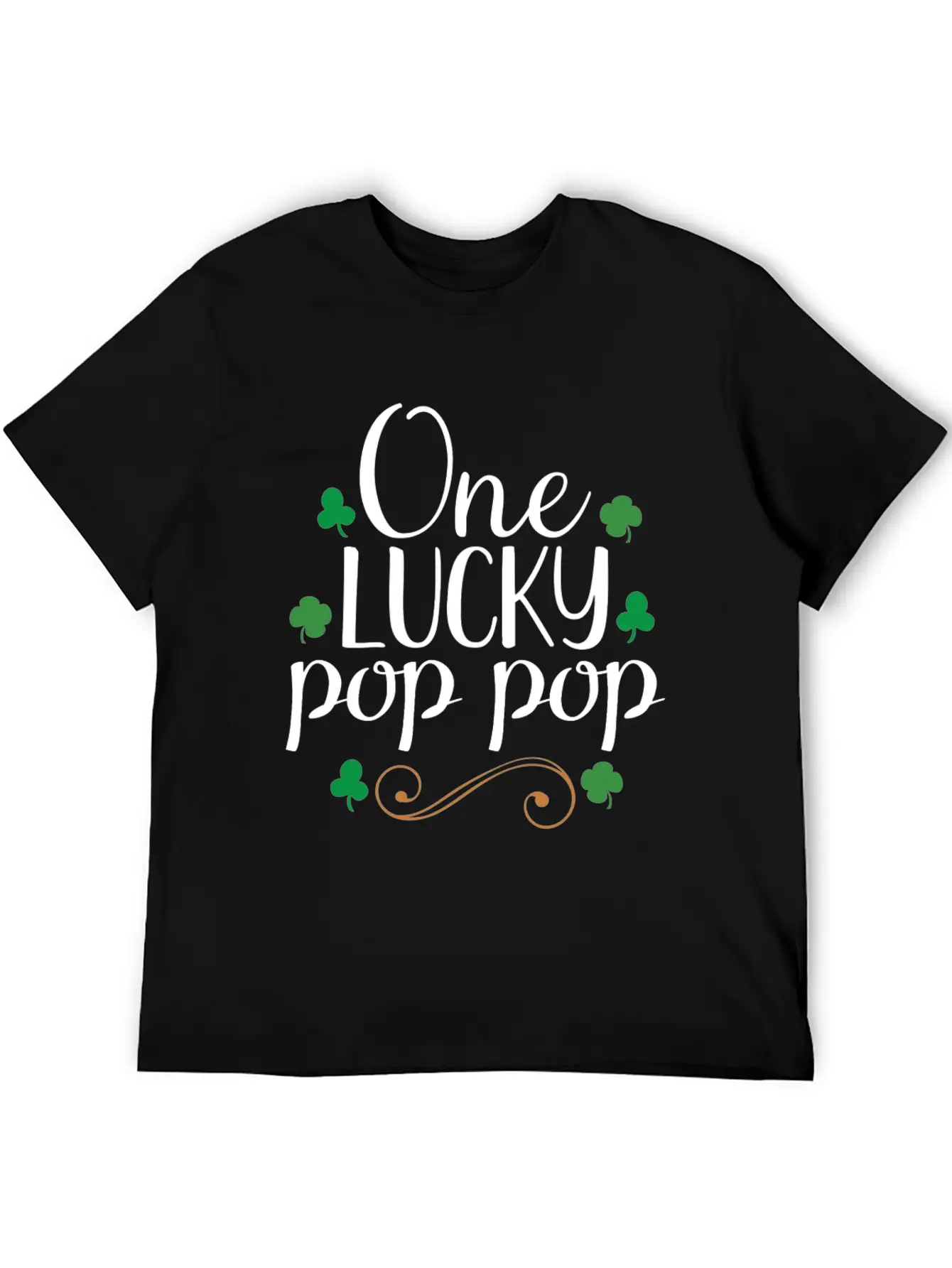 One Lucky Pop Pop Tshirt - Funny Papa St Patrick Stylish Everyday T-Shirt – Unisex Basic Cotton Tee