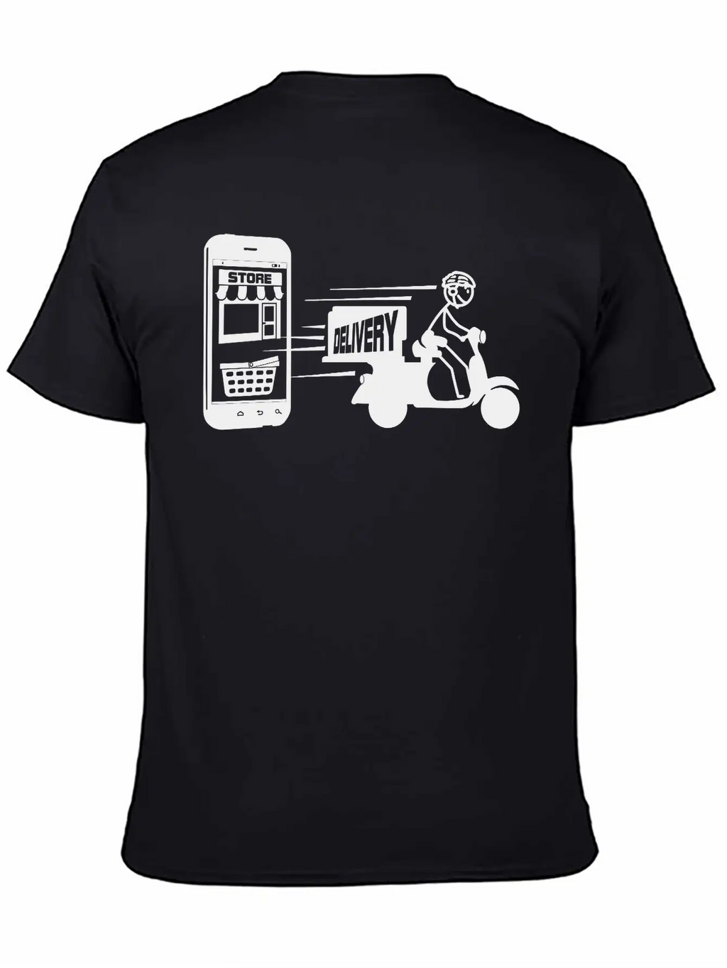Online Shopping And Delivery With Scooter Essential Cotton Tee For Daily Outfits – Unisex Style