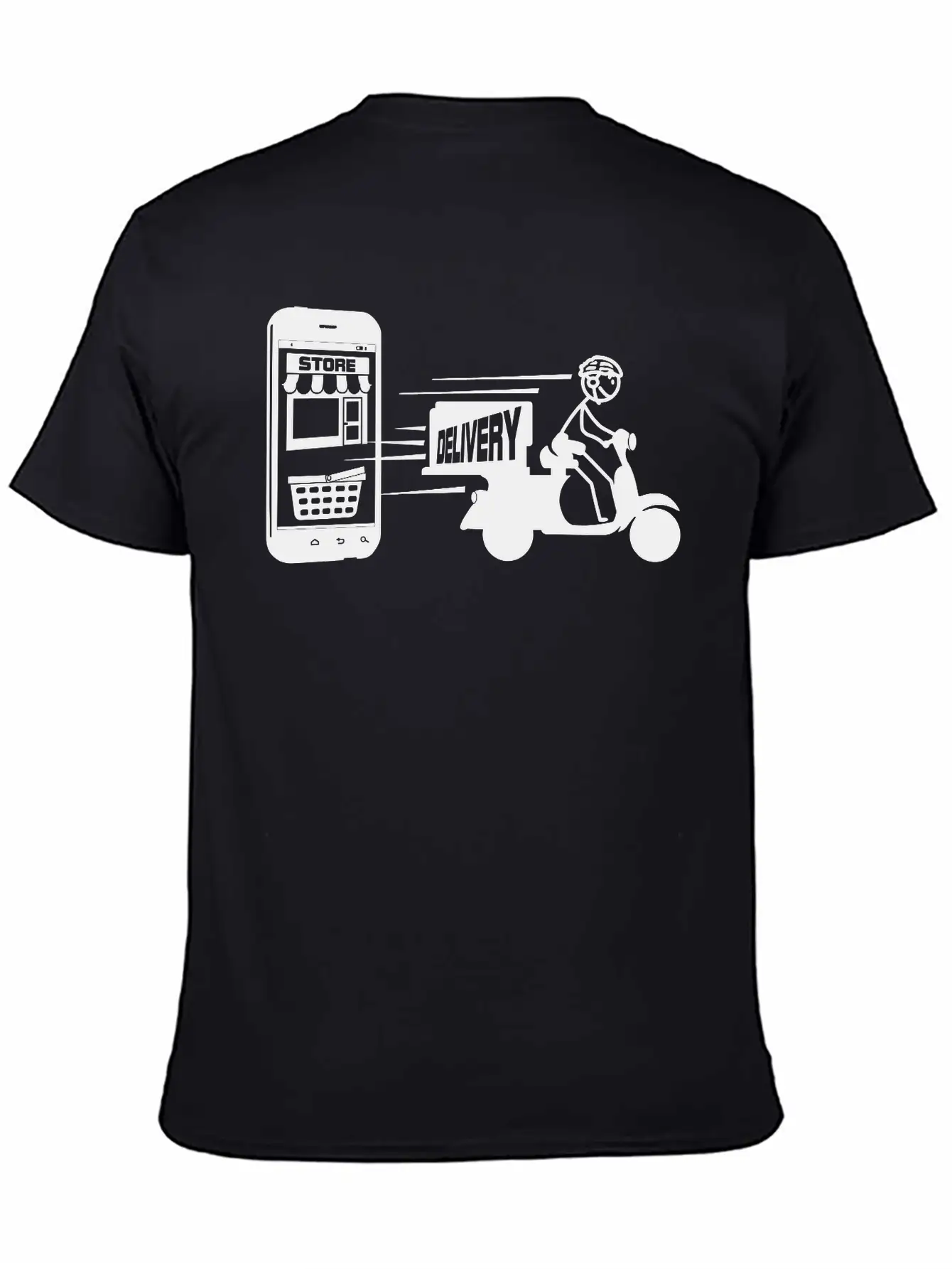 Online Shopping And Delivery With Scooter Essential Cotton Tee For Daily Outfits – Unisex Style