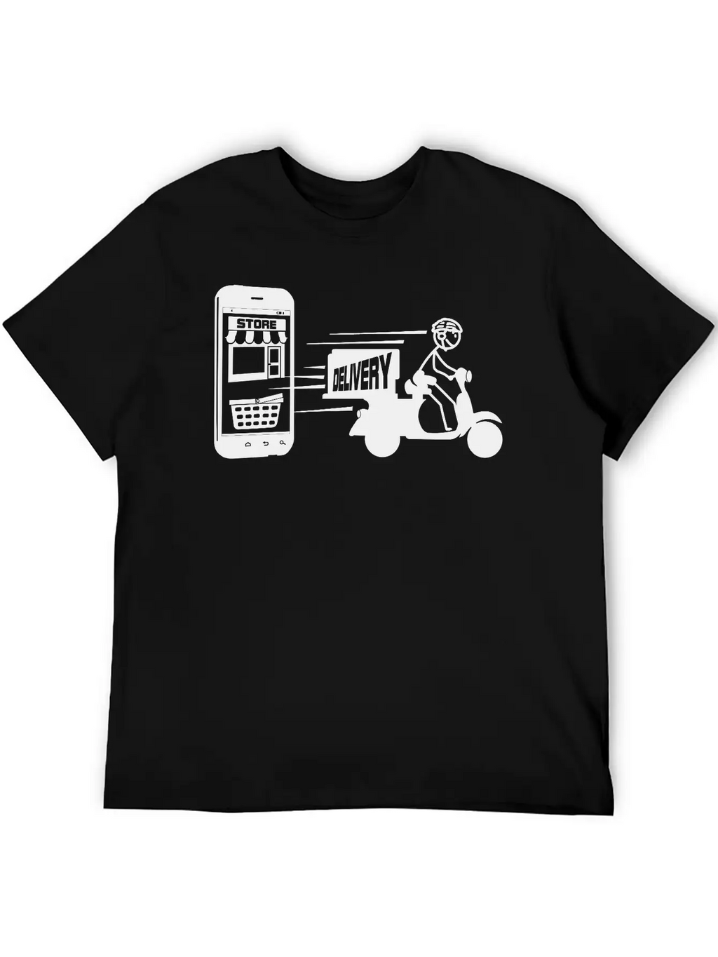 Online Shopping And Delivery With Scooter Essential Cotton Tee For Daily Outfits – Unisex Style