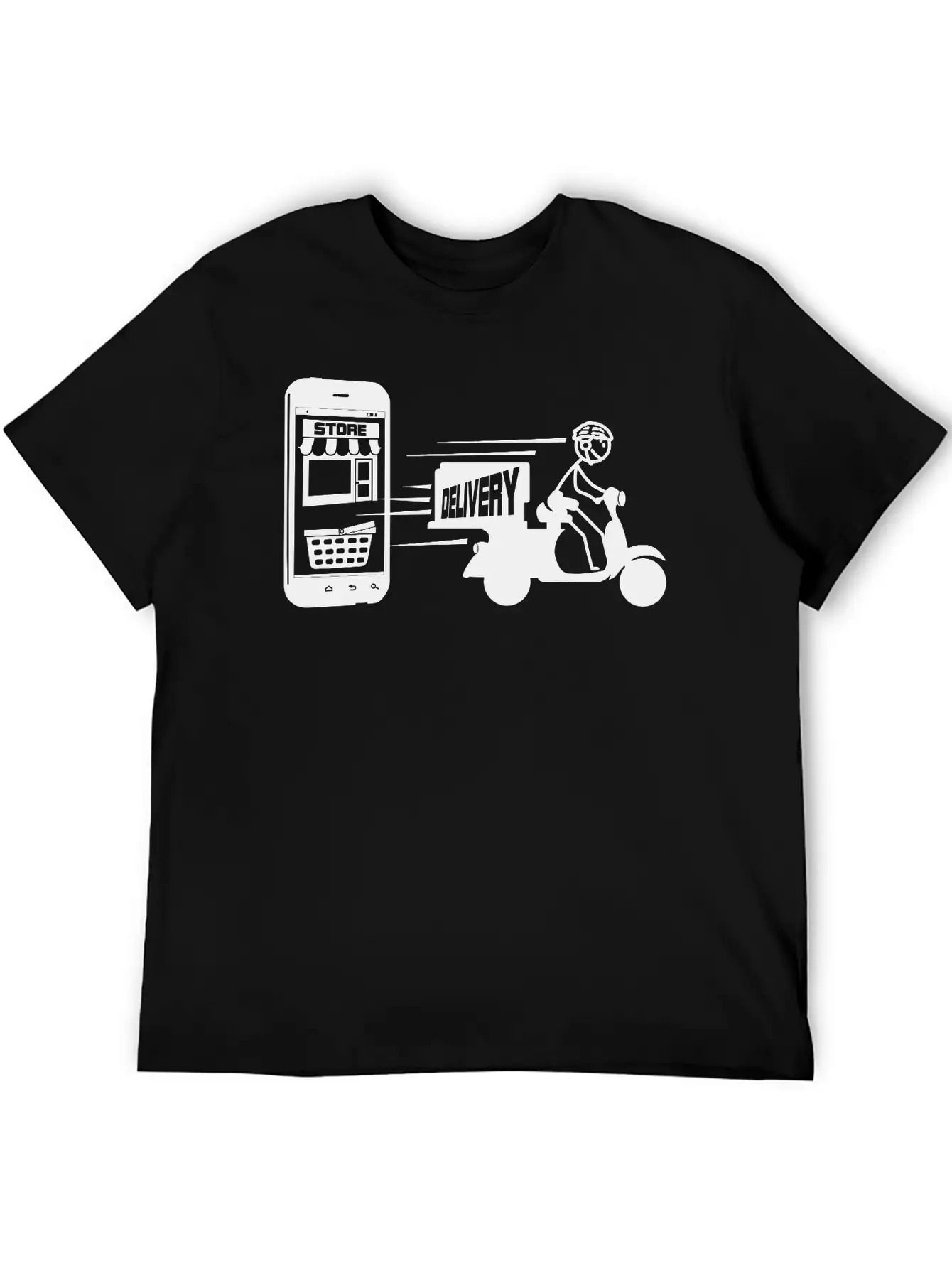 Online Shopping And Delivery With Scooter Essential Cotton Tee For Daily Outfits – Unisex Style