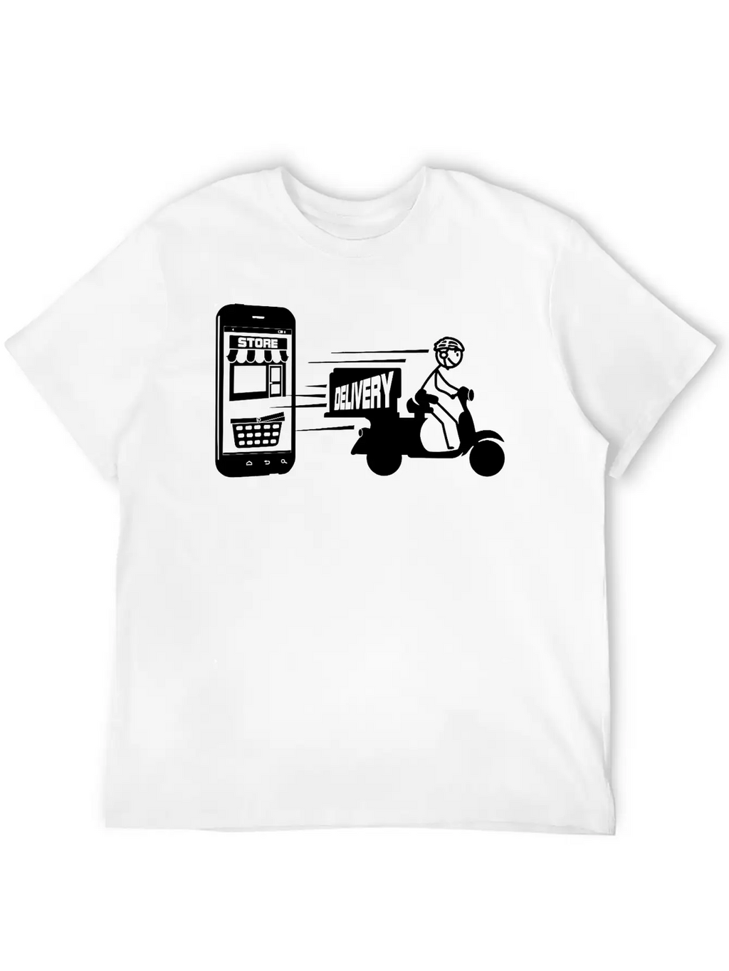 Online Shopping And Delivery With Scooter Essential Cotton Tee For Daily Outfits – Unisex Style