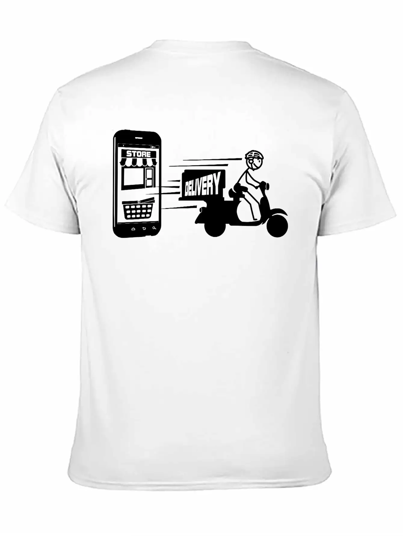 Online Shopping And Delivery With Scooter Essential Cotton Tee For Daily Outfits – Unisex Style