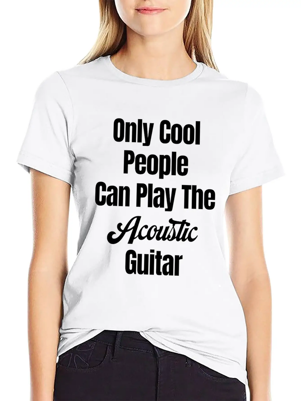 Only Cool People Can Play The Acoustic Guitar Unisex Casual T-Shirt – Clean Design For Daily Comfort