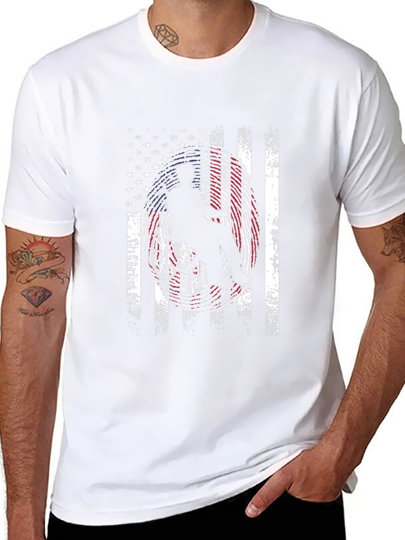 Patriotic Wheelchair American Flag T-Shirt