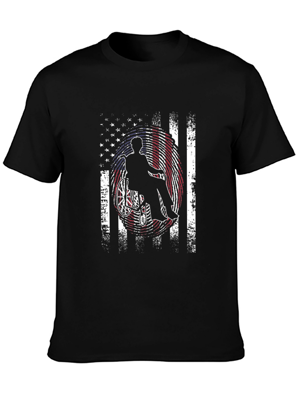 Patriotic Wheelchair American Flag T-Shirt