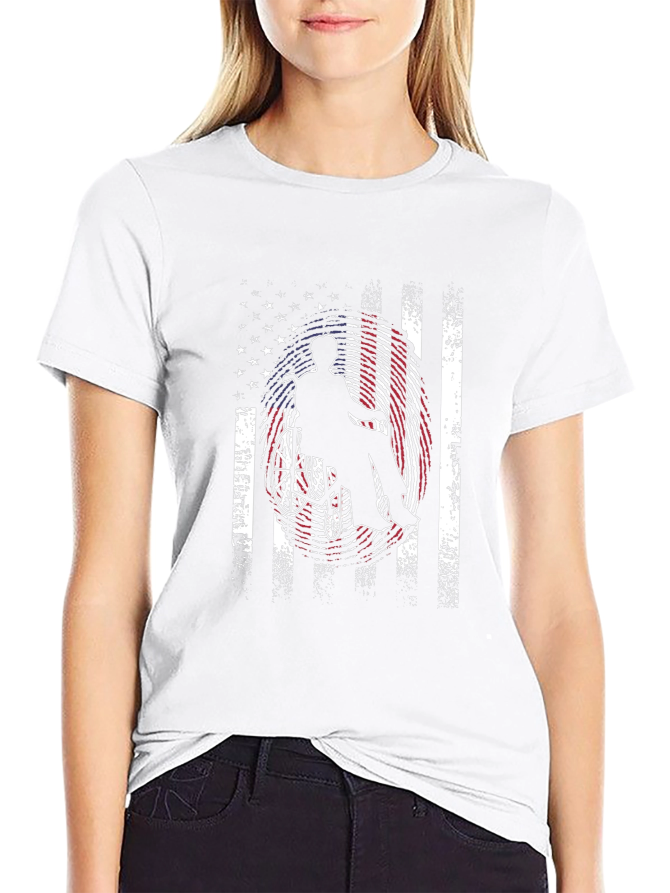 Patriotic Wheelchair American Flag T-Shirt