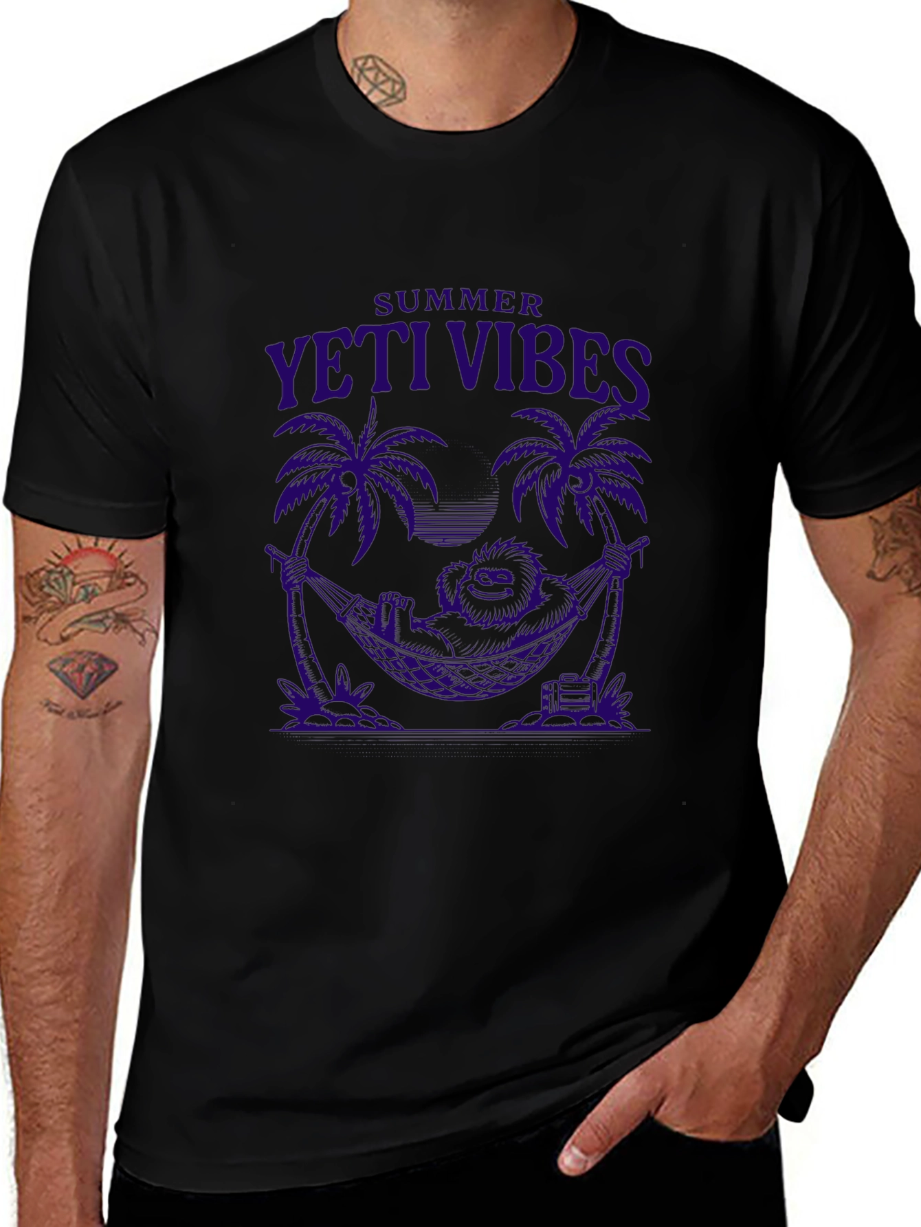 Summer Yeti Vibes Graphic Tee - Black