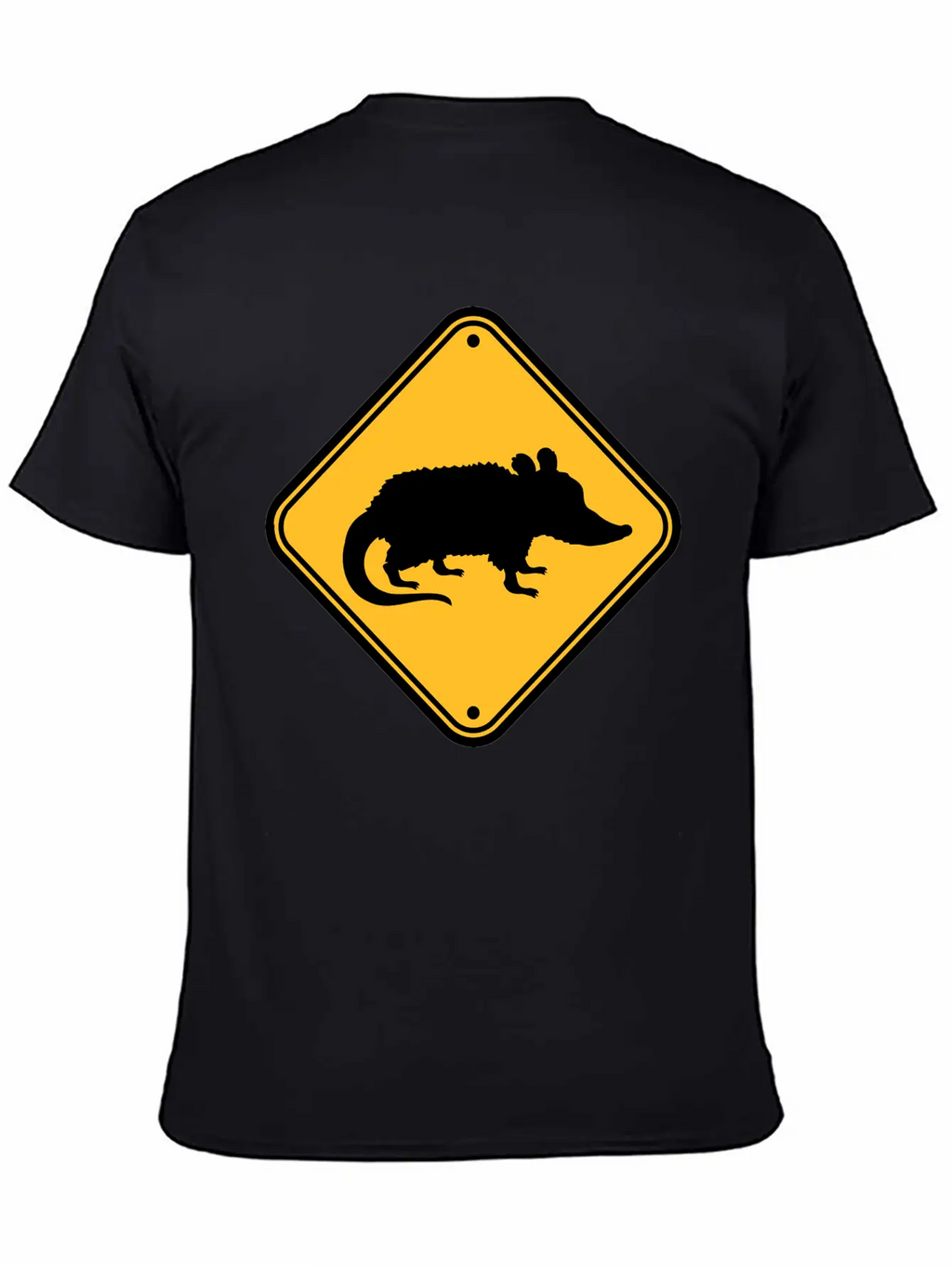 Opossum Danger Sign Unisex Casual T-Shirt – Clean Design For Daily Comfort
