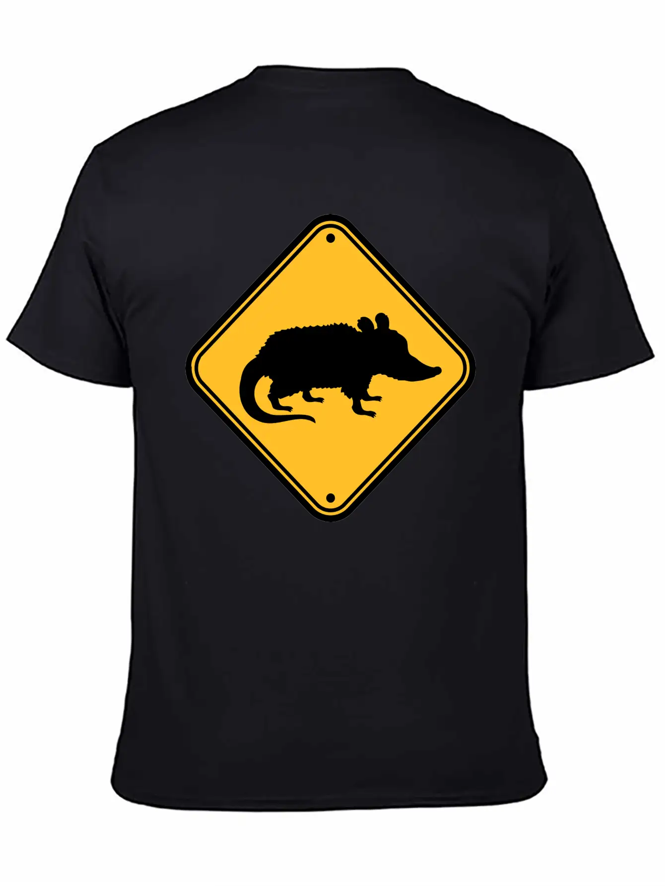 Opossum Danger Sign Unisex Casual T-Shirt – Clean Design For Daily Comfort