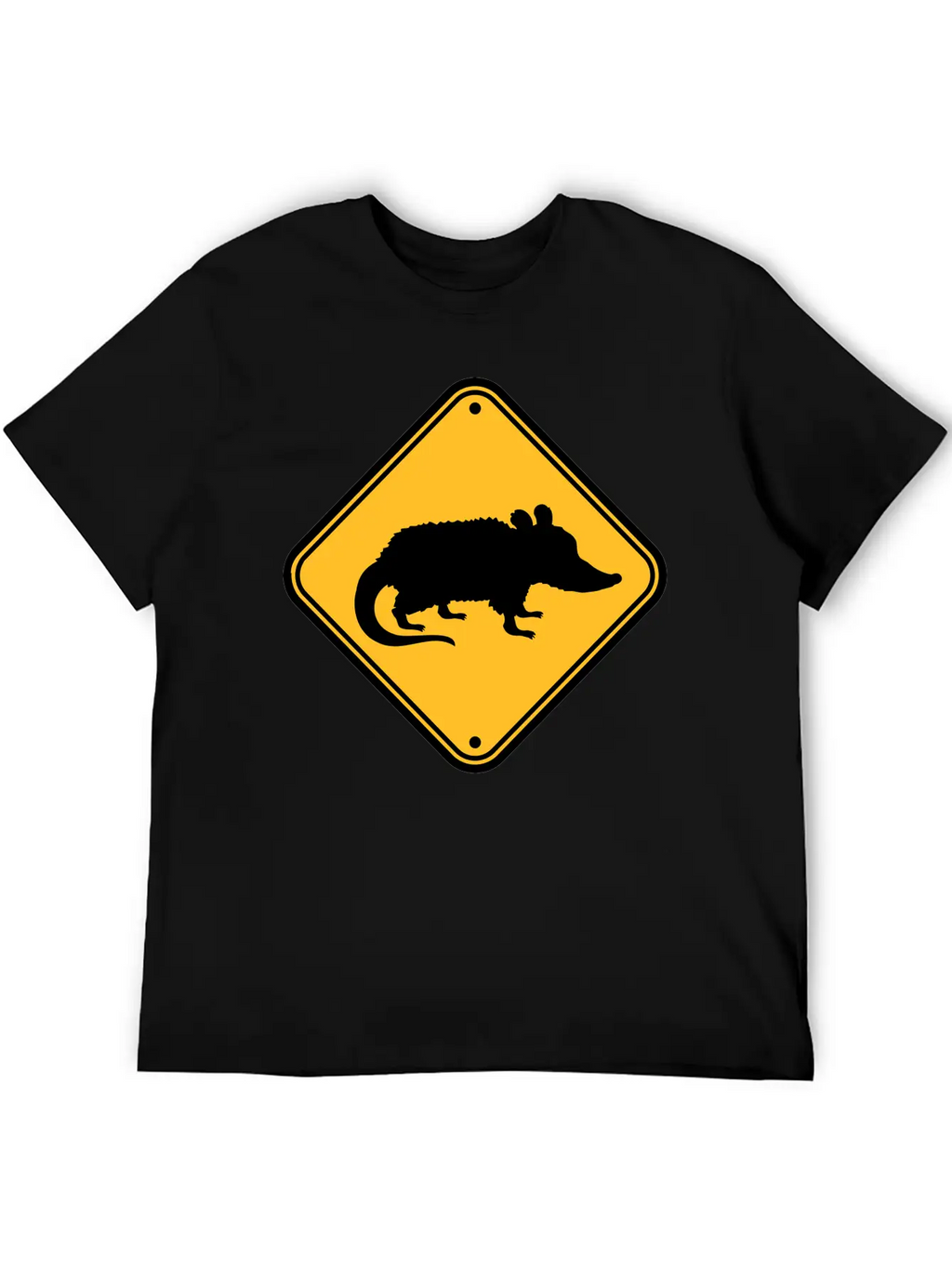 Opossum Danger Sign Unisex Casual T-Shirt – Clean Design For Daily Comfort