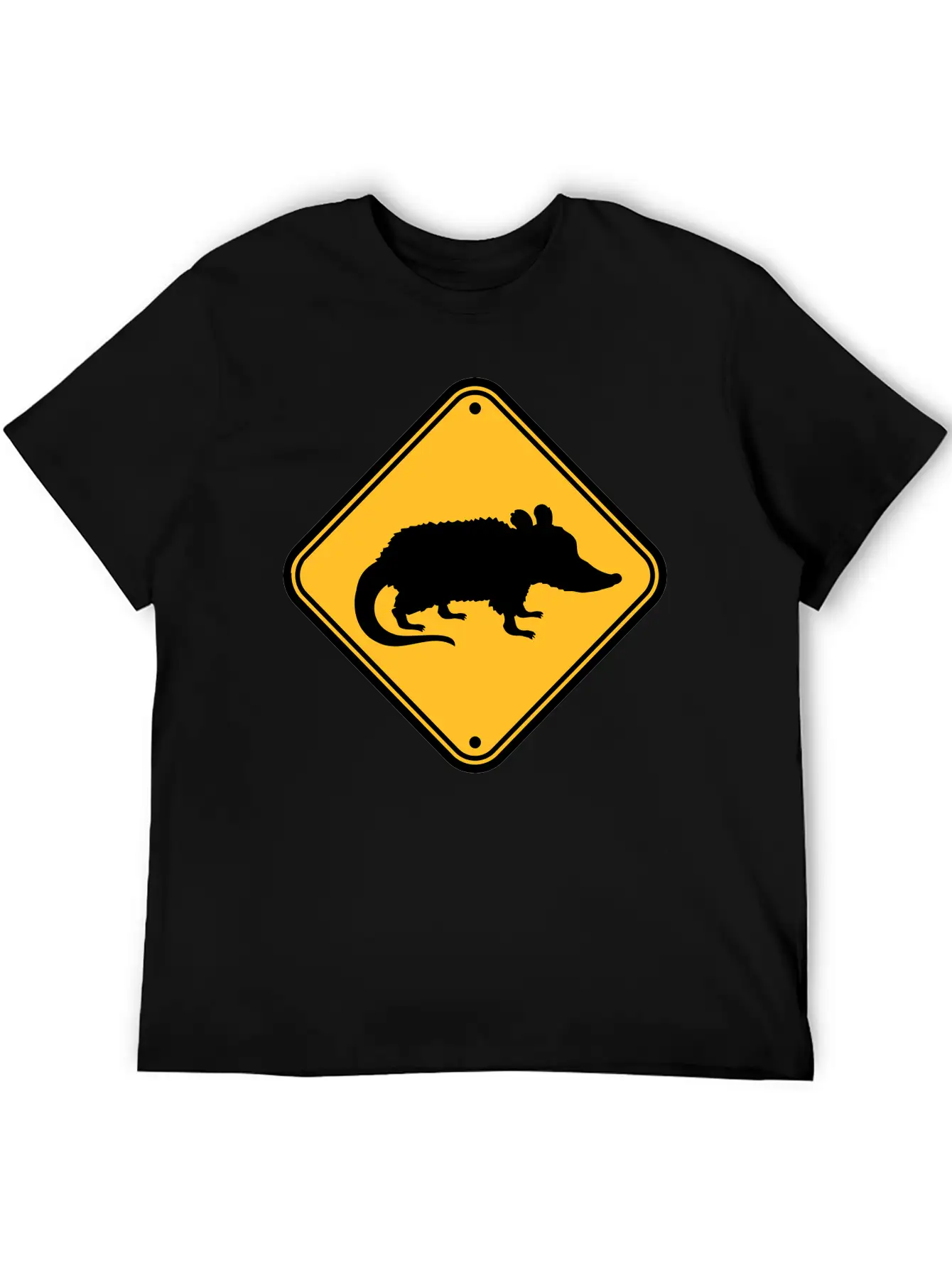 Opossum Danger Sign Unisex Casual T-Shirt – Clean Design For Daily Comfort