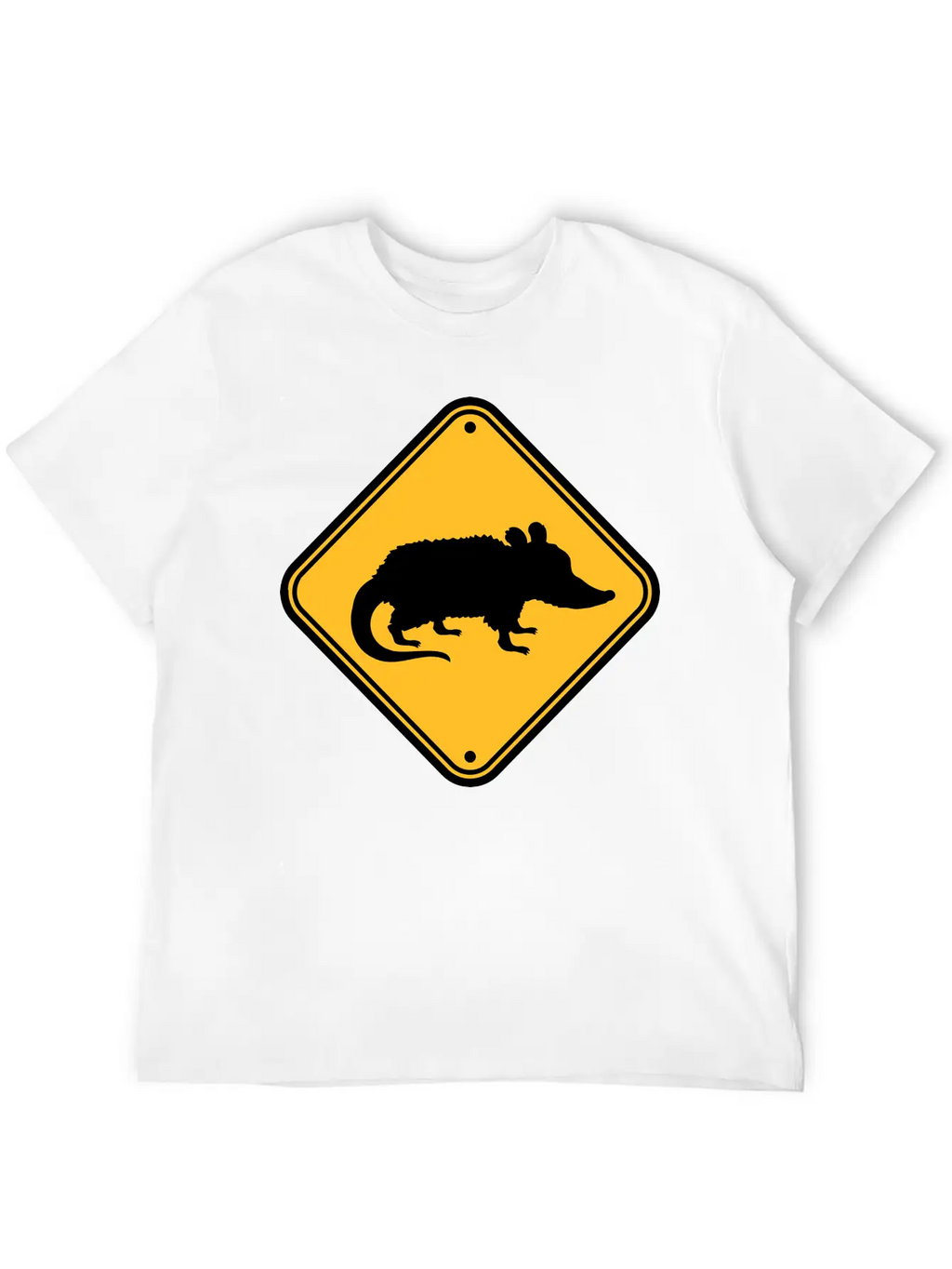 Opossum Danger Sign Unisex Casual T-Shirt – Clean Design For Daily Comfort