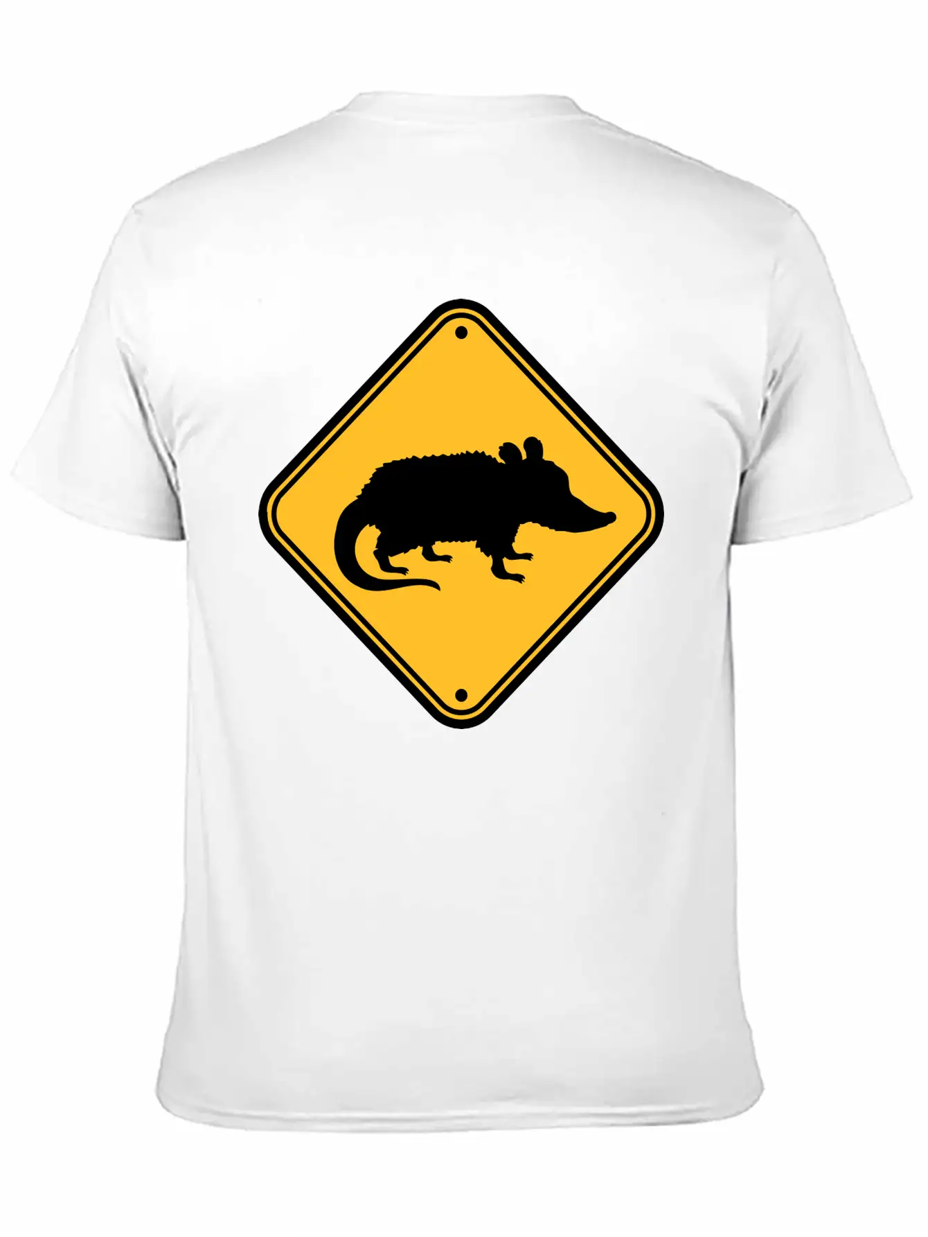 Opossum Danger Sign Unisex Casual T-Shirt – Clean Design For Daily Comfort