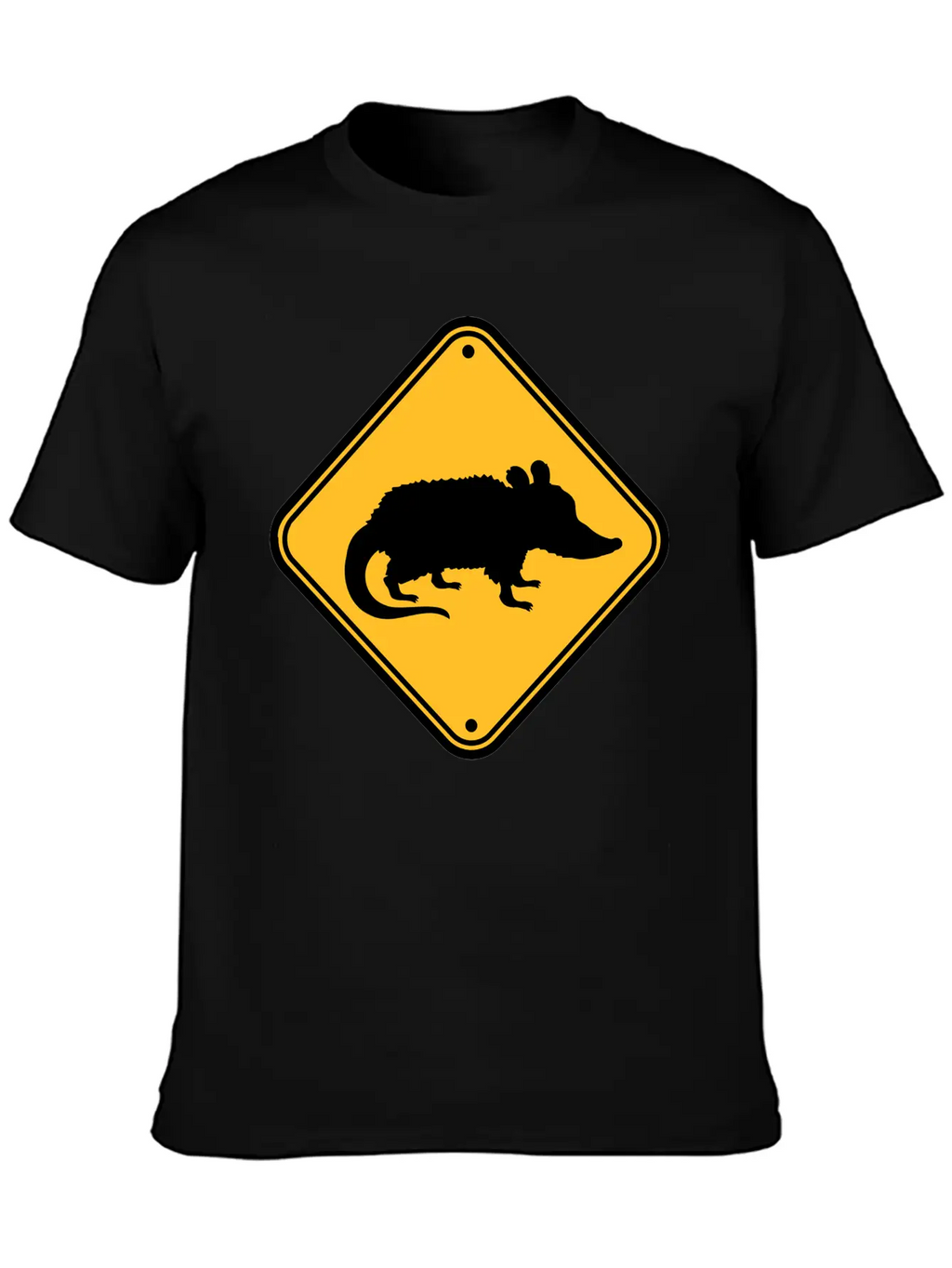 Opossum Danger Sign Unisex Casual T-Shirt – Clean Design For Daily Comfort
