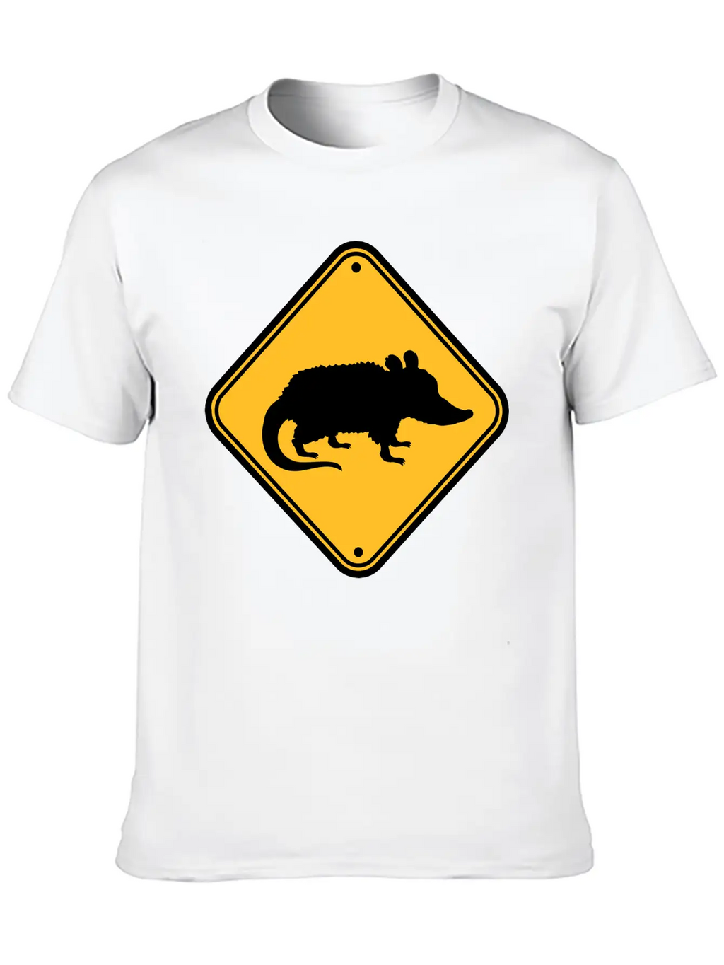 Opossum Danger Sign Unisex Casual T-Shirt – Clean Design For Daily Comfort