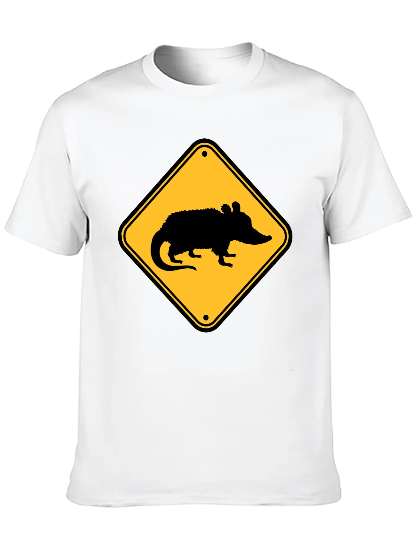 Opossum Danger Sign Unisex Casual T-Shirt – Clean Design For Daily Comfort