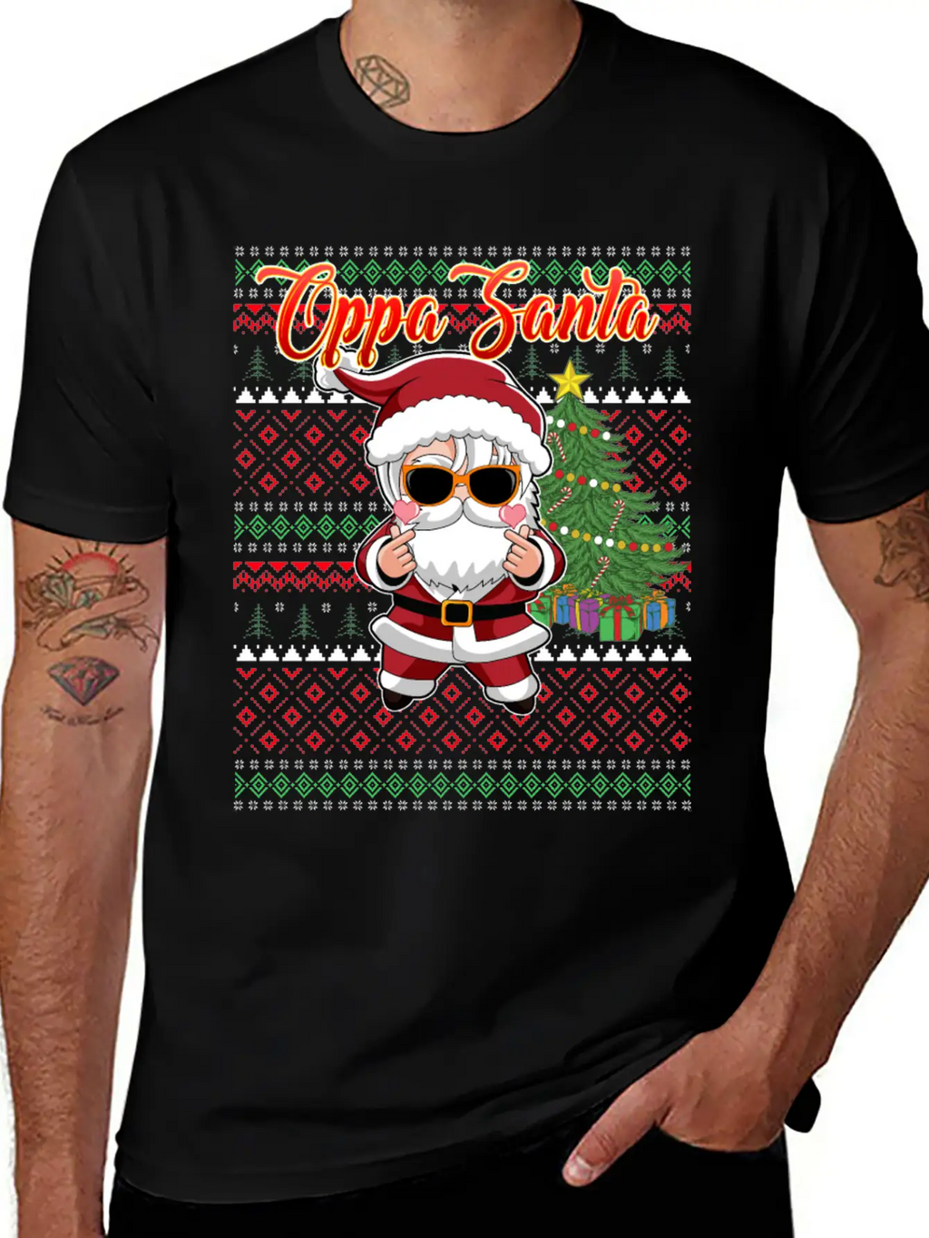 Oppa Santa Claus Korean Pop Christmas Unisex Casual T-Shirt – Clean Design For Daily Comfort
